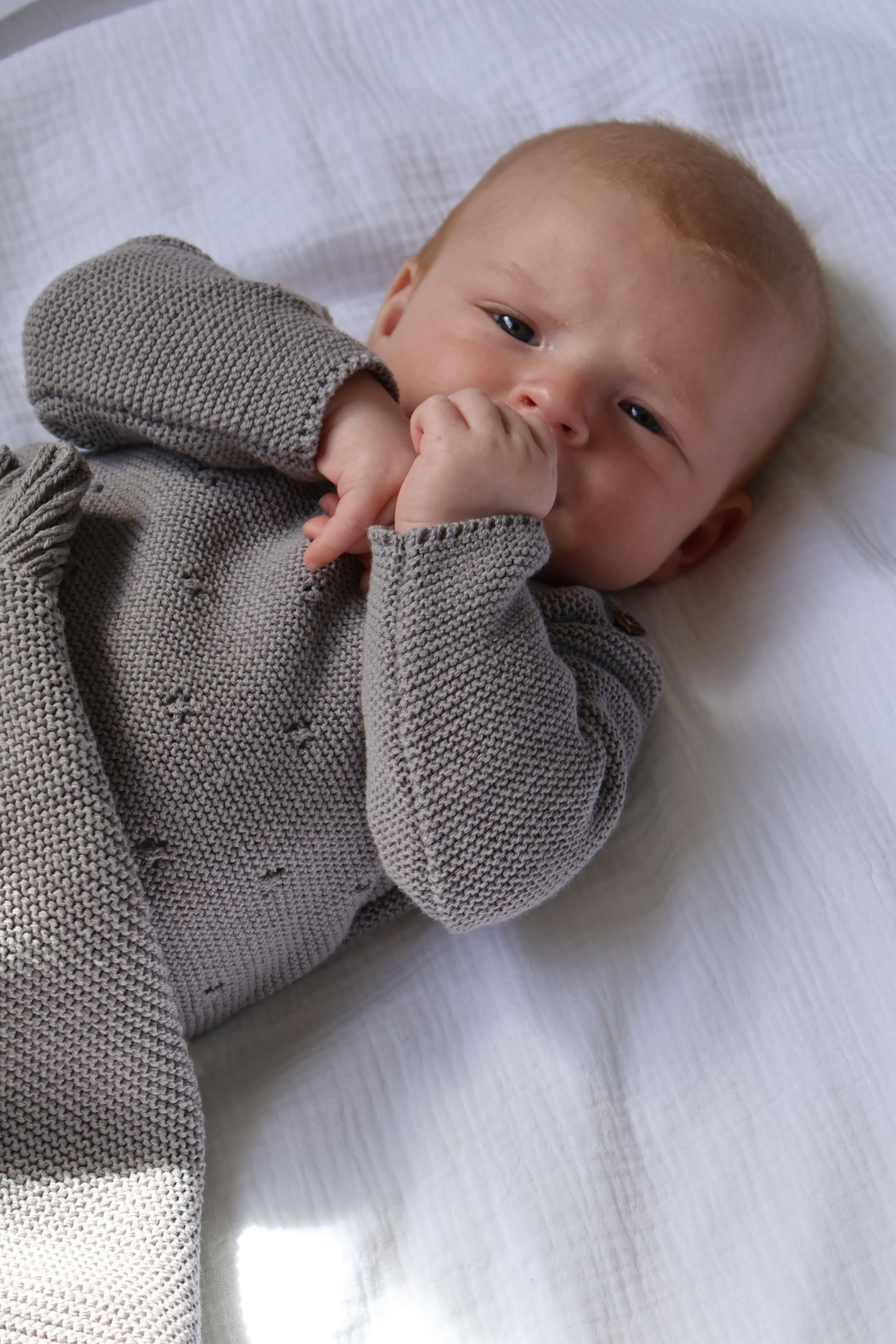 Conjunto Punto Tricot Gris