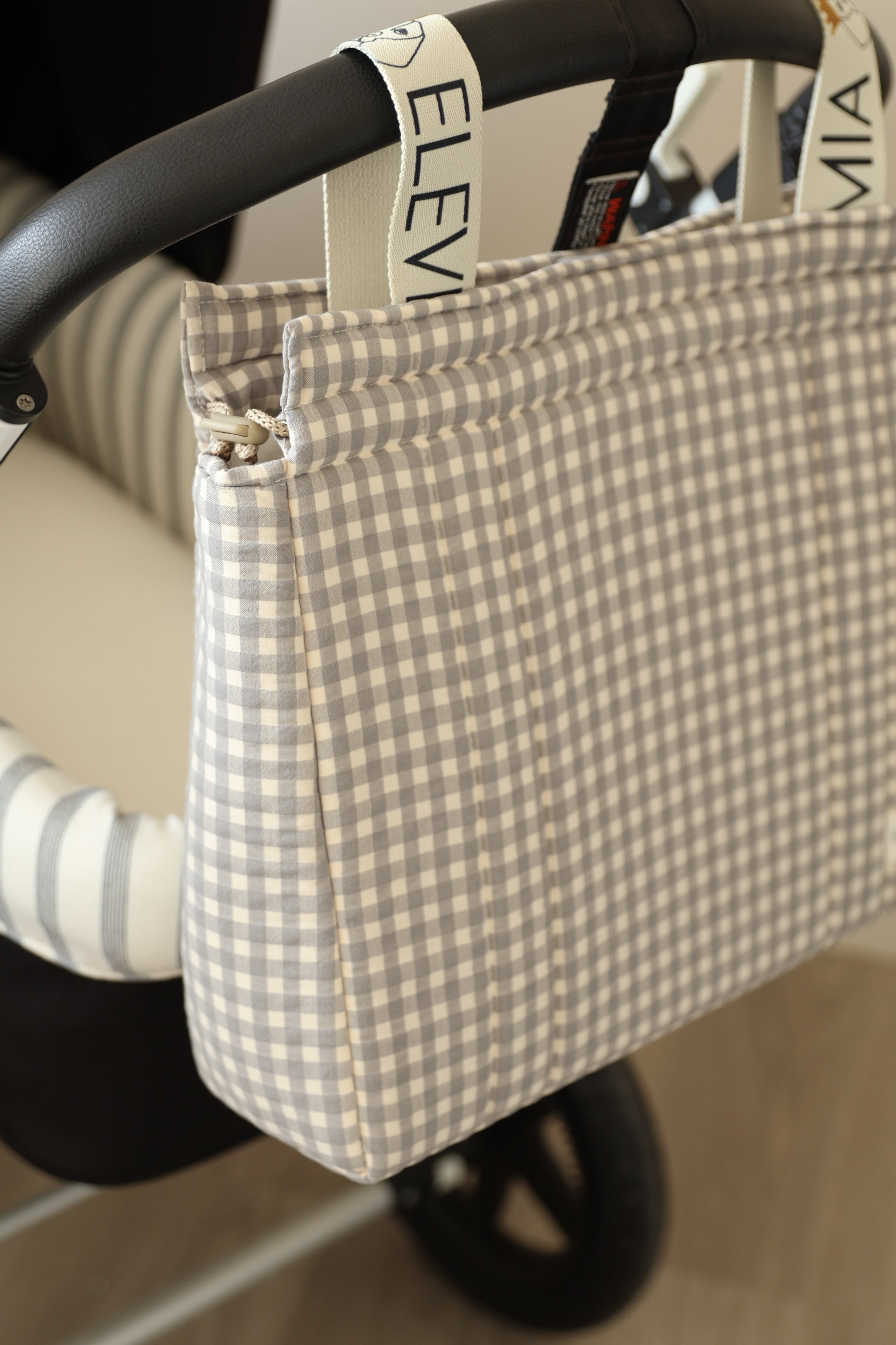 Grand sac bleu marine Vichy