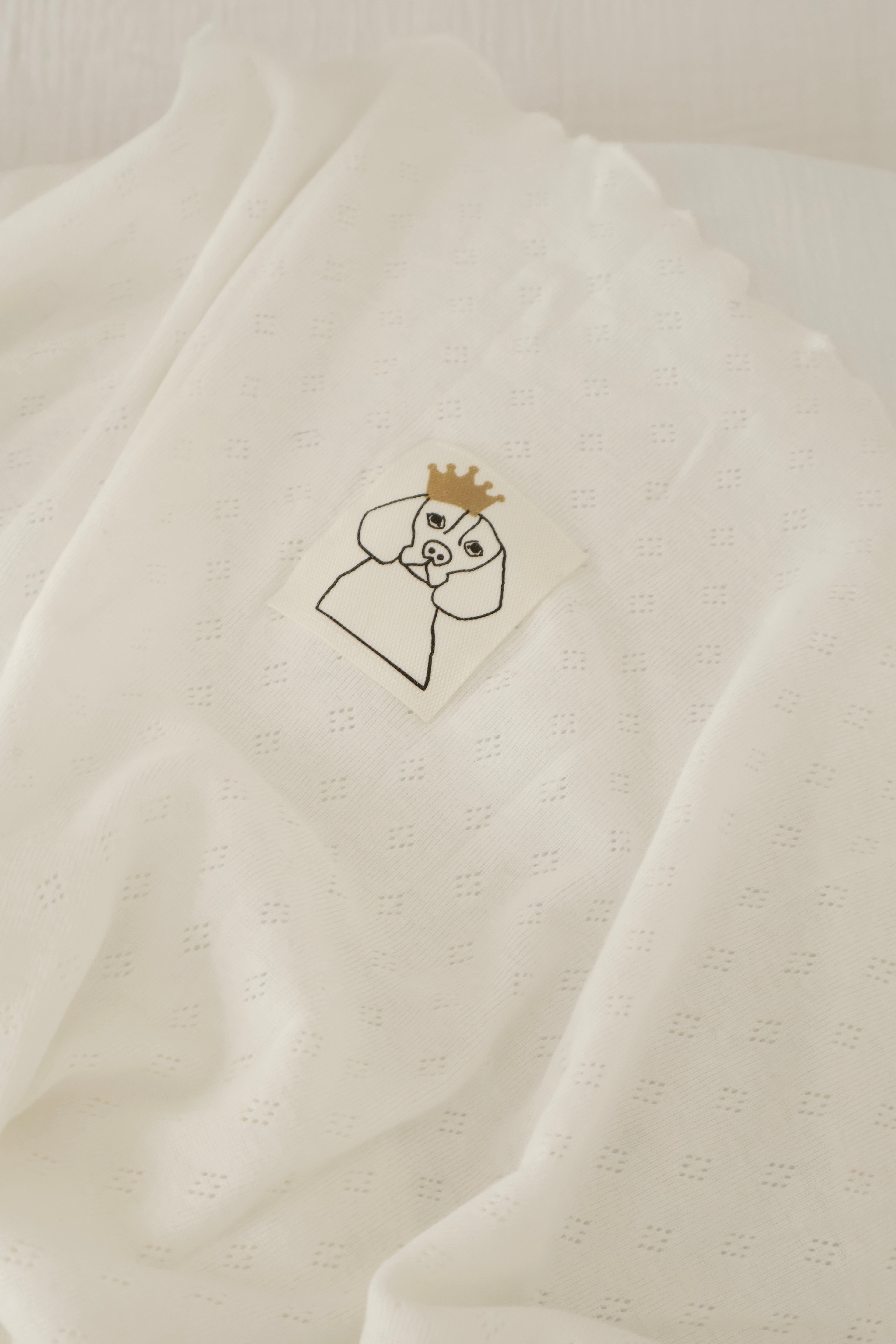 Muselina Punto Calado Blanco