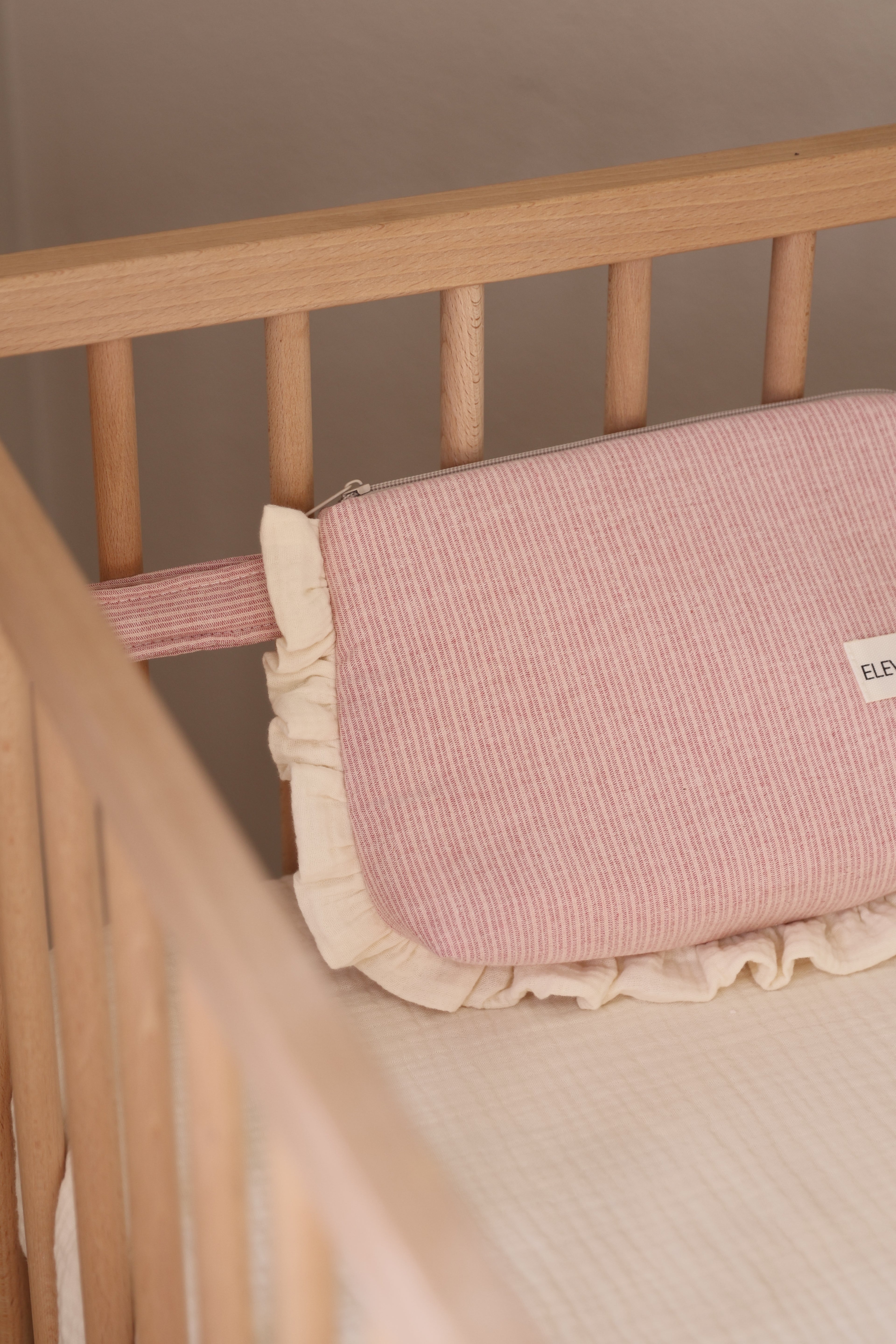 Neceser Volante Mini Stripe Rosa + Gasa Cruda