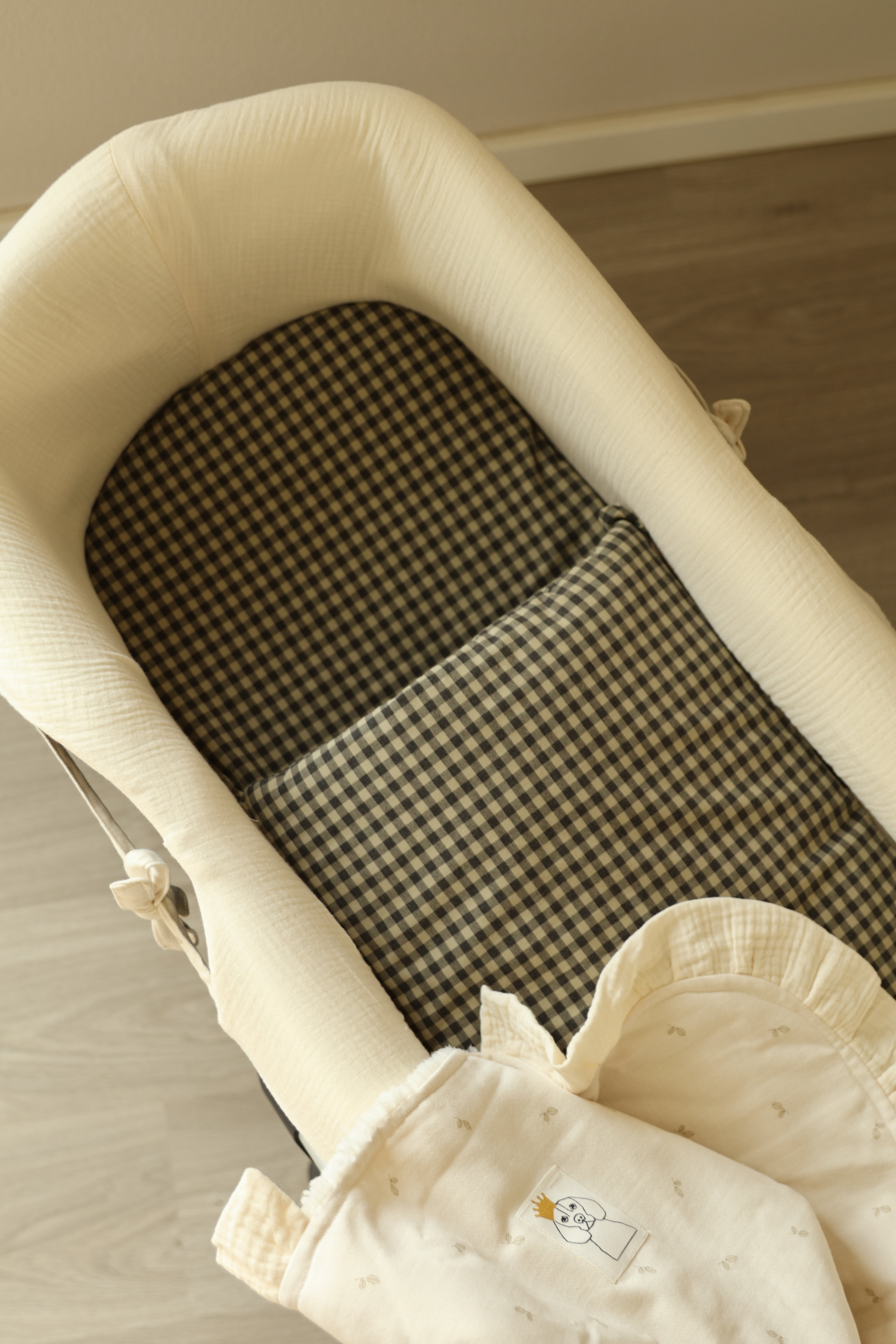 Saco Bajera Cochecito Vichy Verde Militar