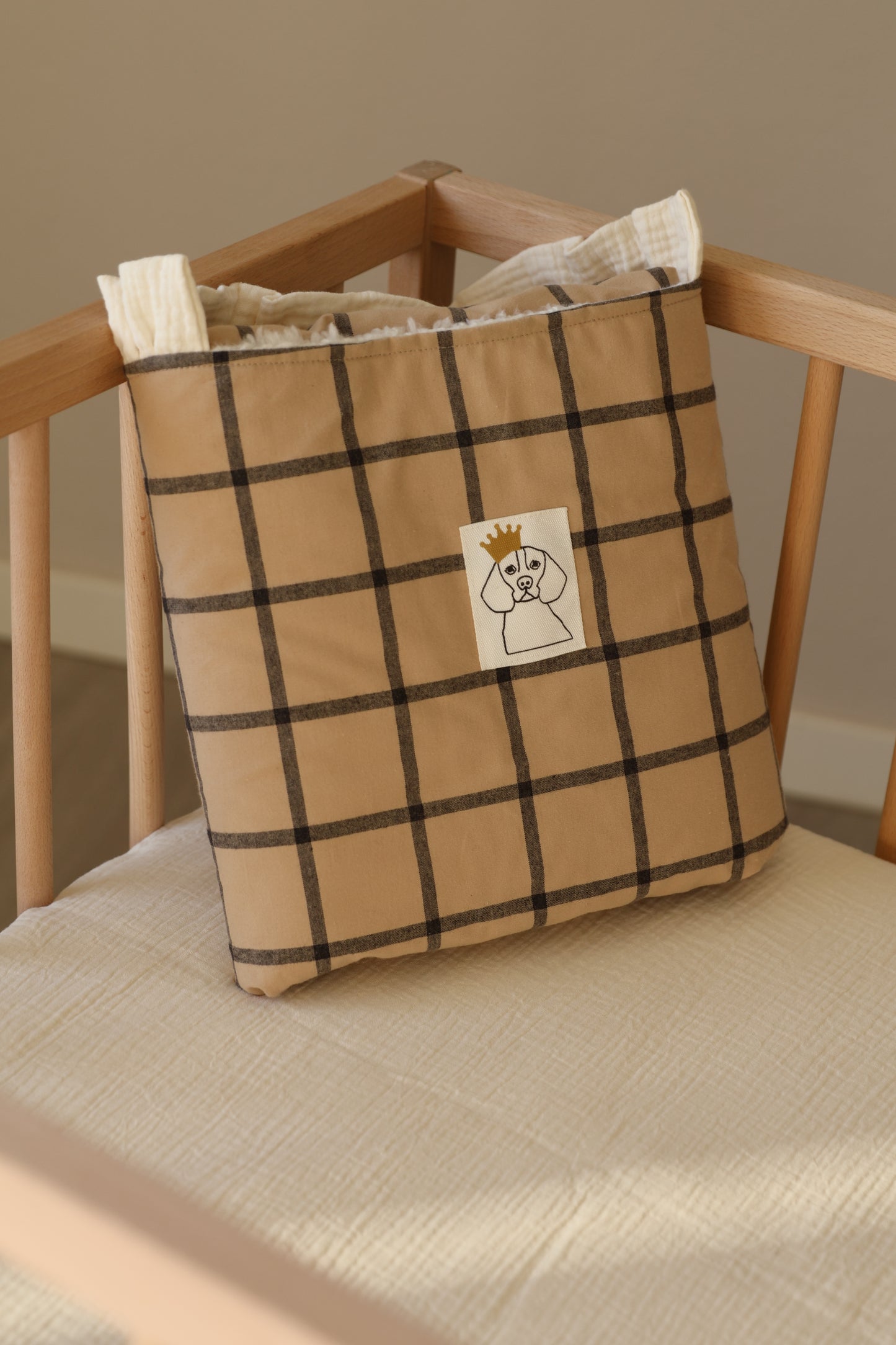 Manta cuadro ocre + Borreguito