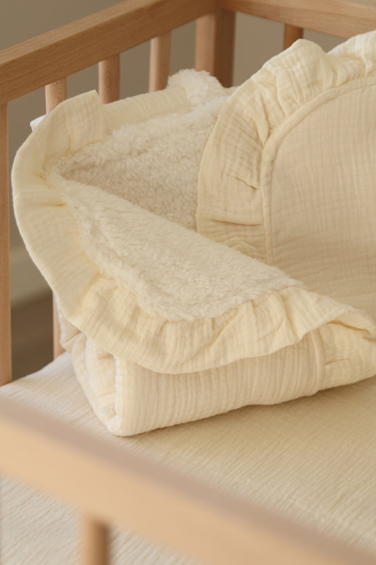 Couverture en gaze brute + peau de mouton