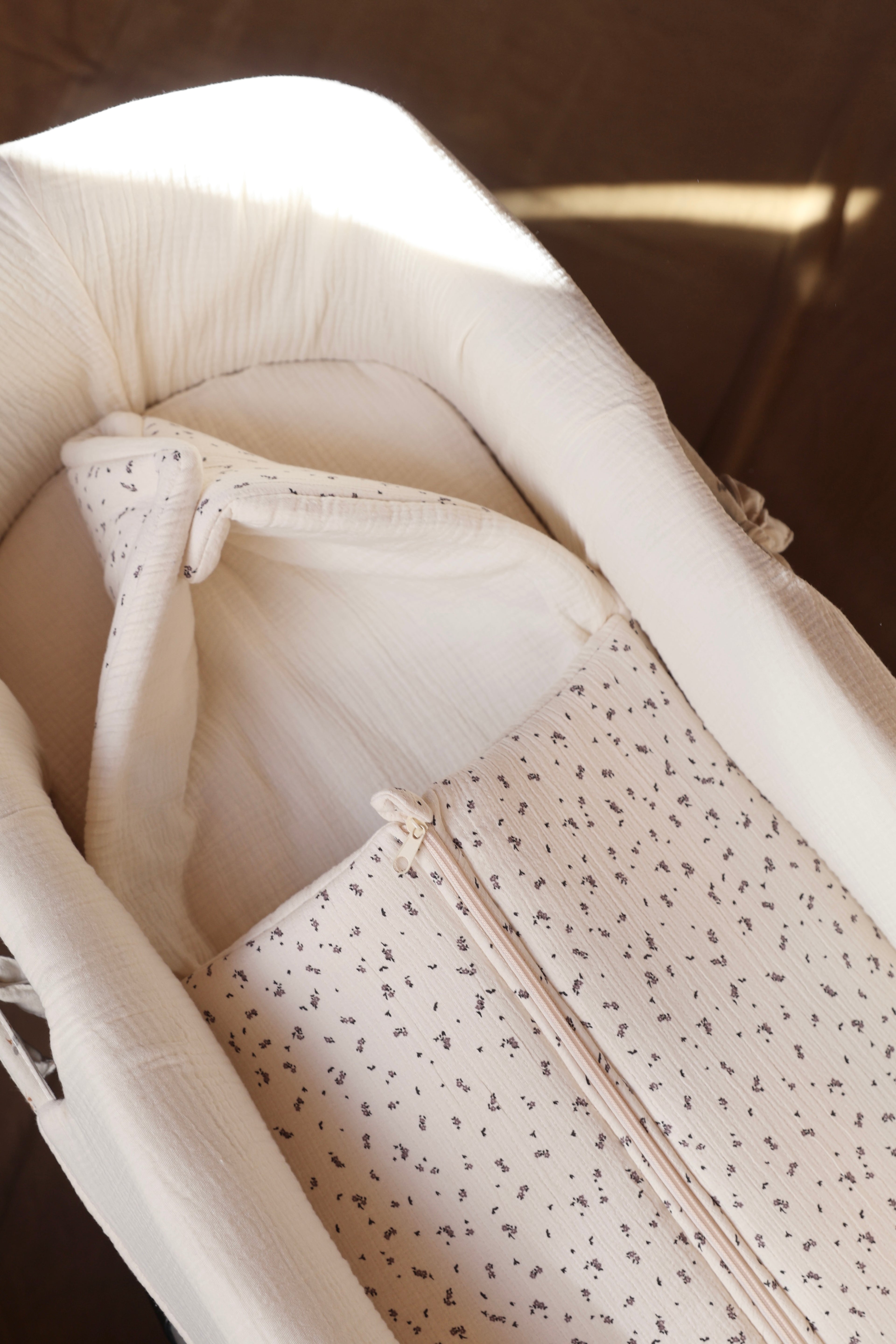 Sac de transport imprimé pour jumeaux + gaze brute