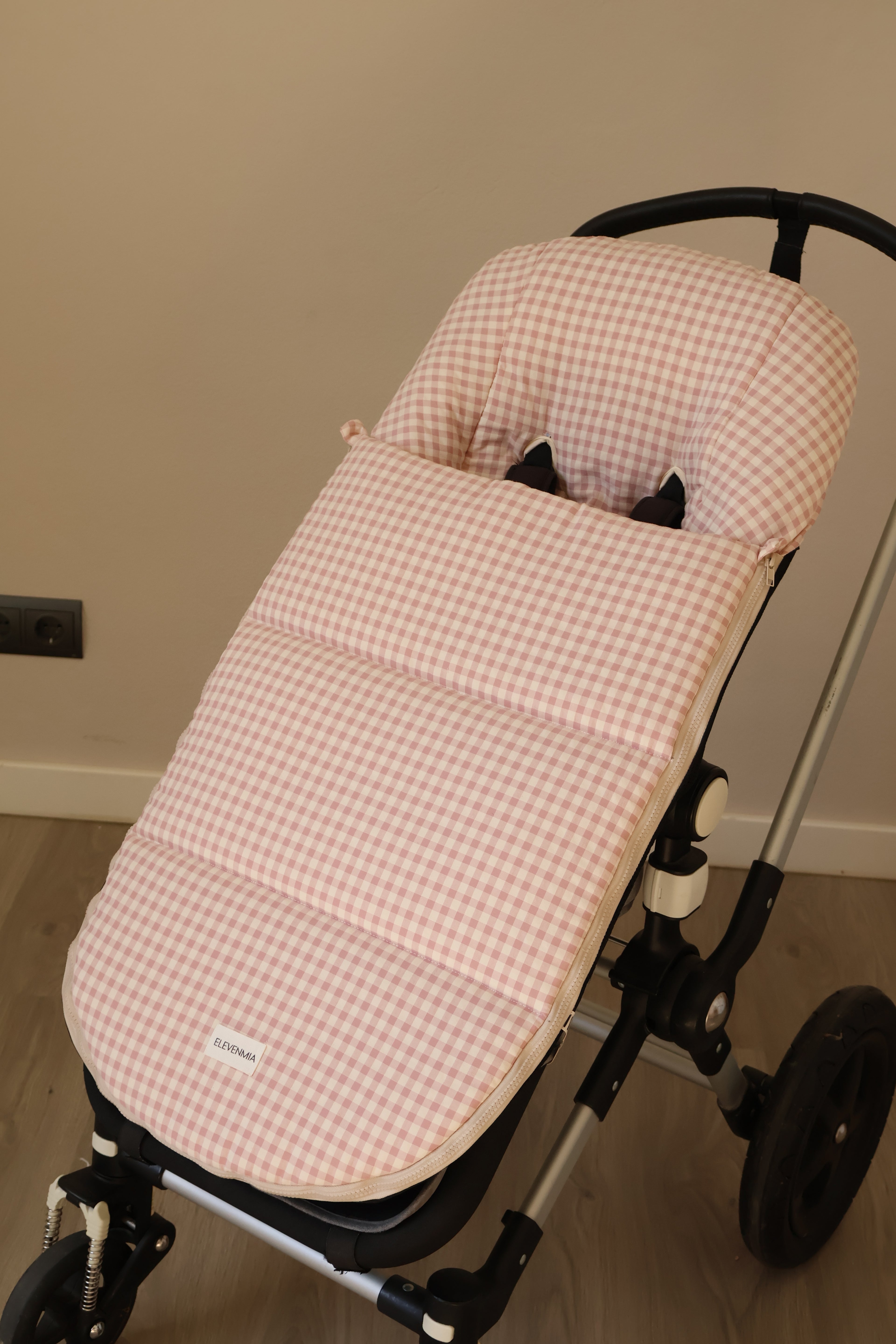 Sac de siège de poussette rose Vichy