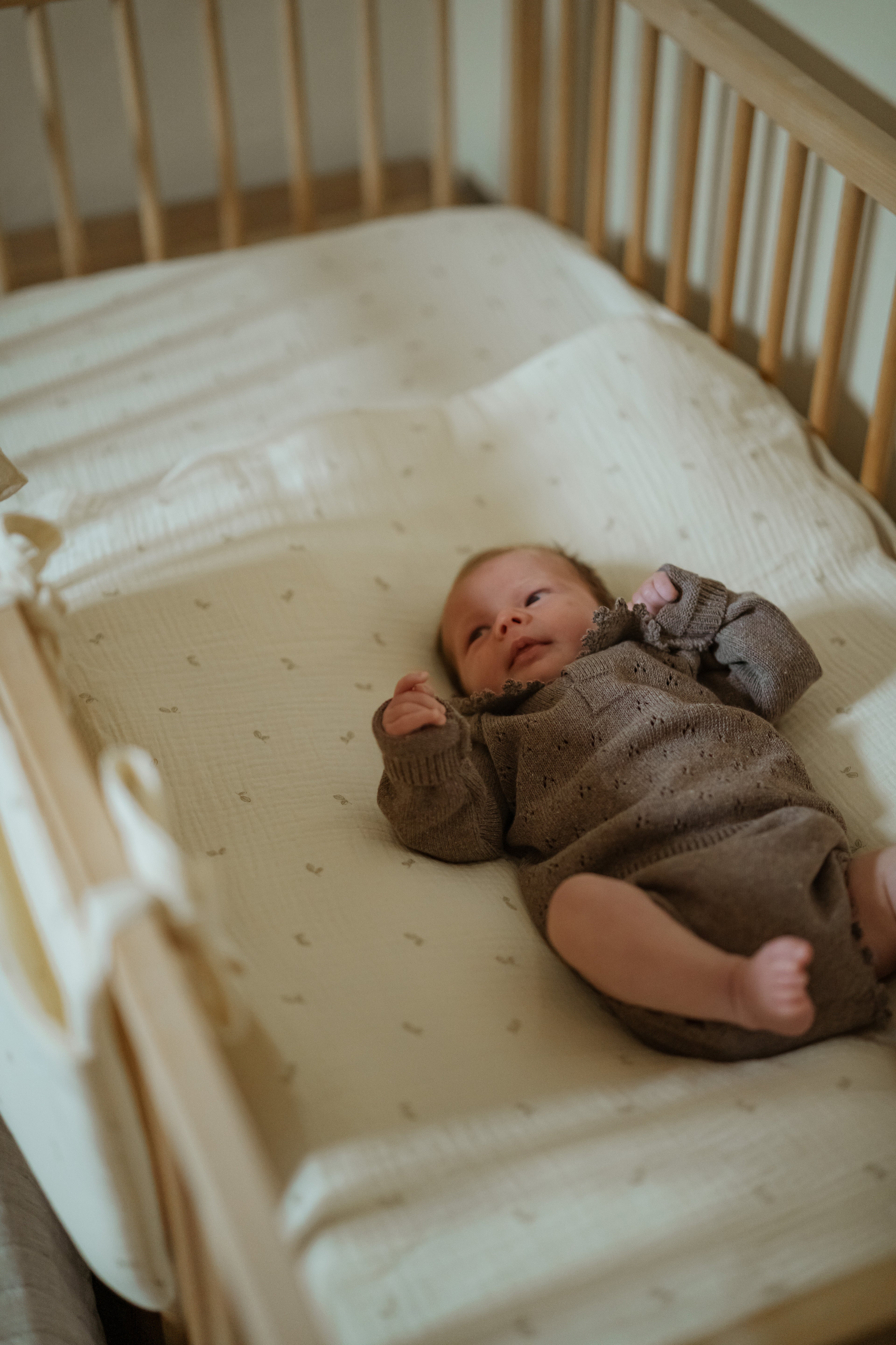 Sac à fond de berceau 70 x 140 en gaze olive