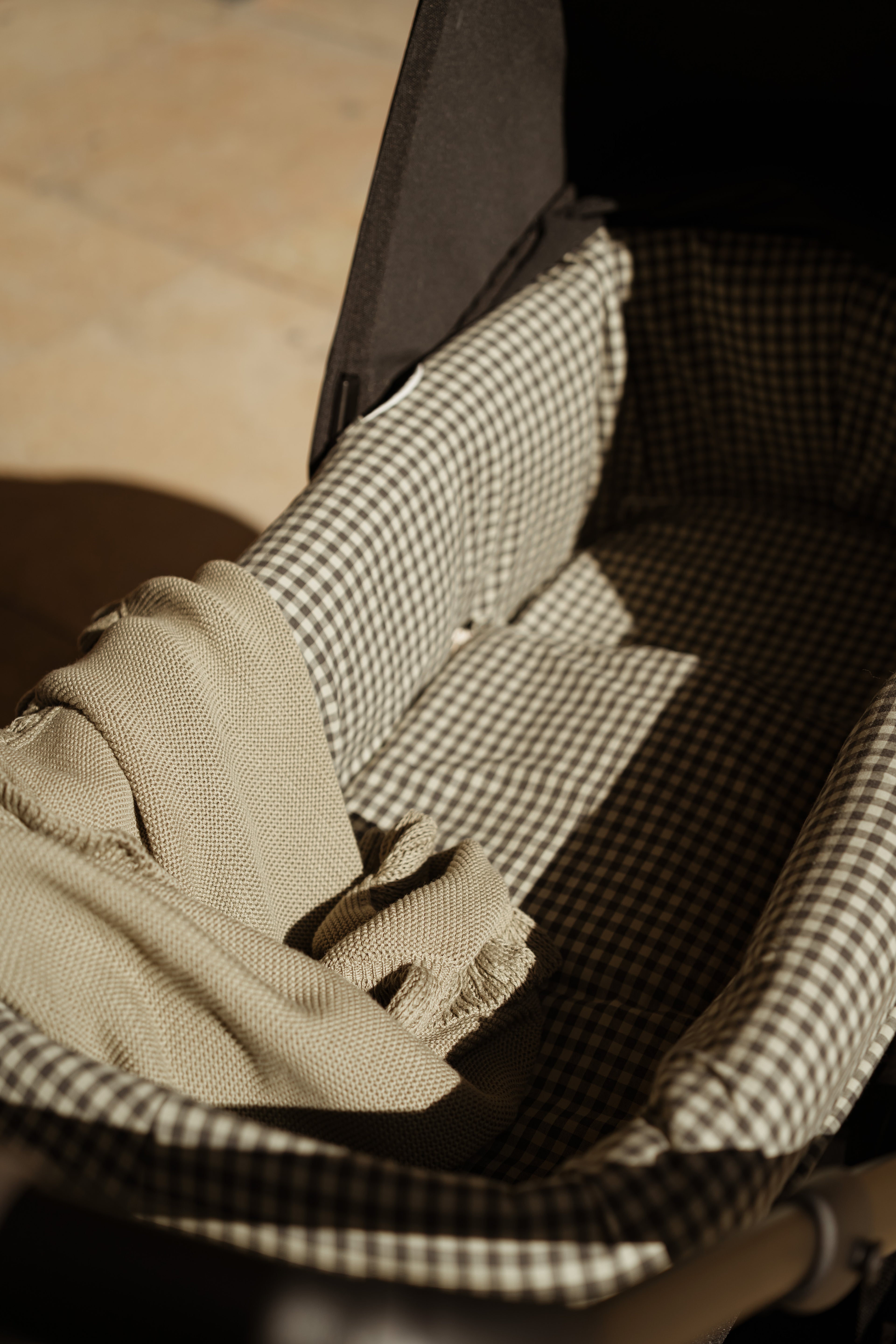 Saco Bajera Cochecito Vichy Verde Militar