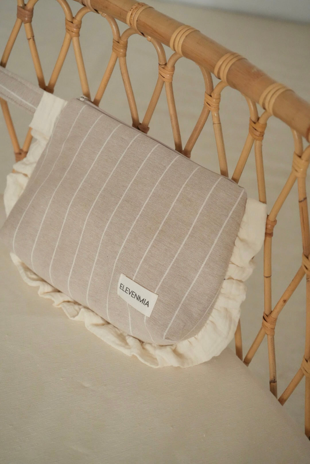 Neceser Volante Raya Natural + Gasa Cruda
