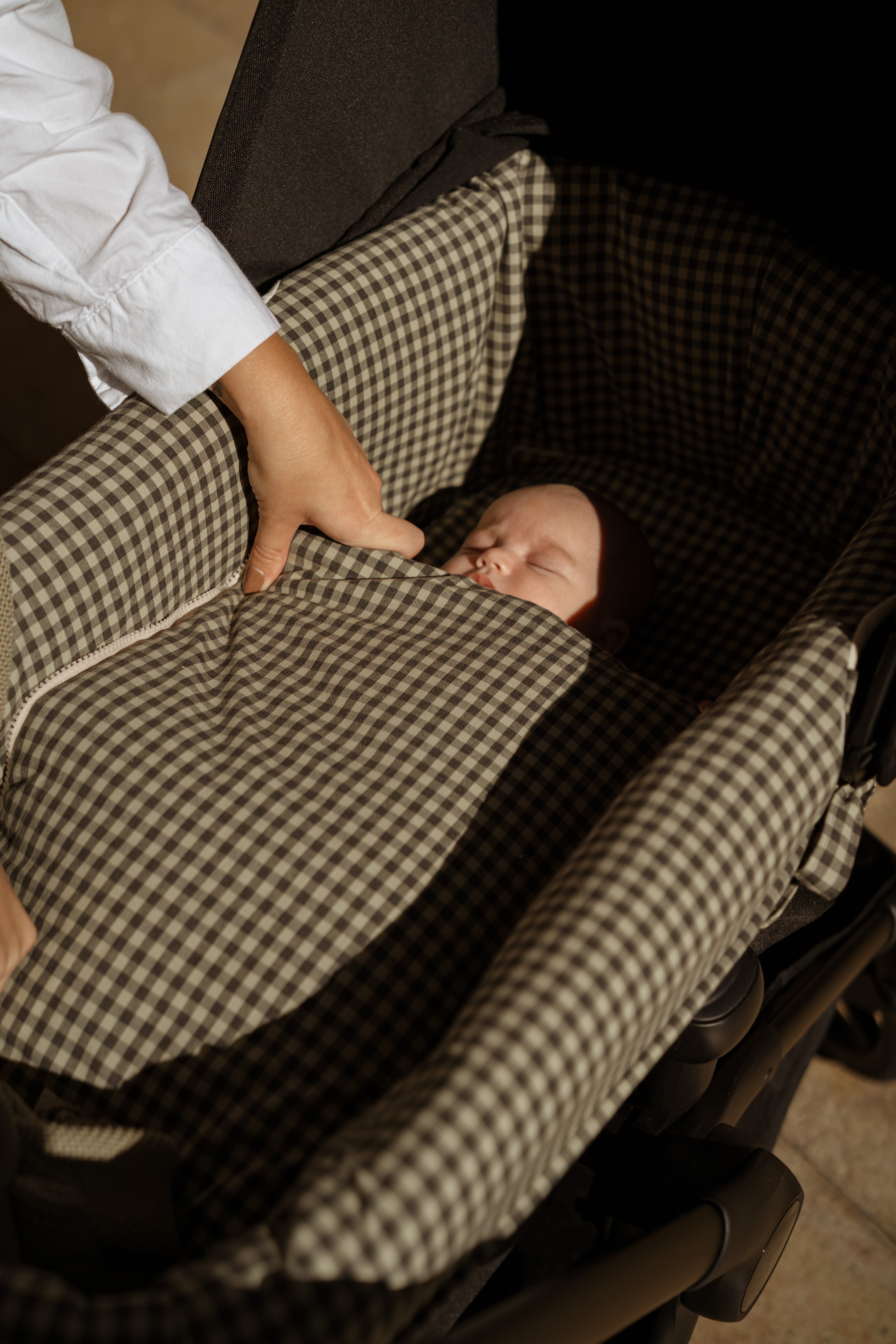 Saco Bajera Cochecito Vichy Verde Militar