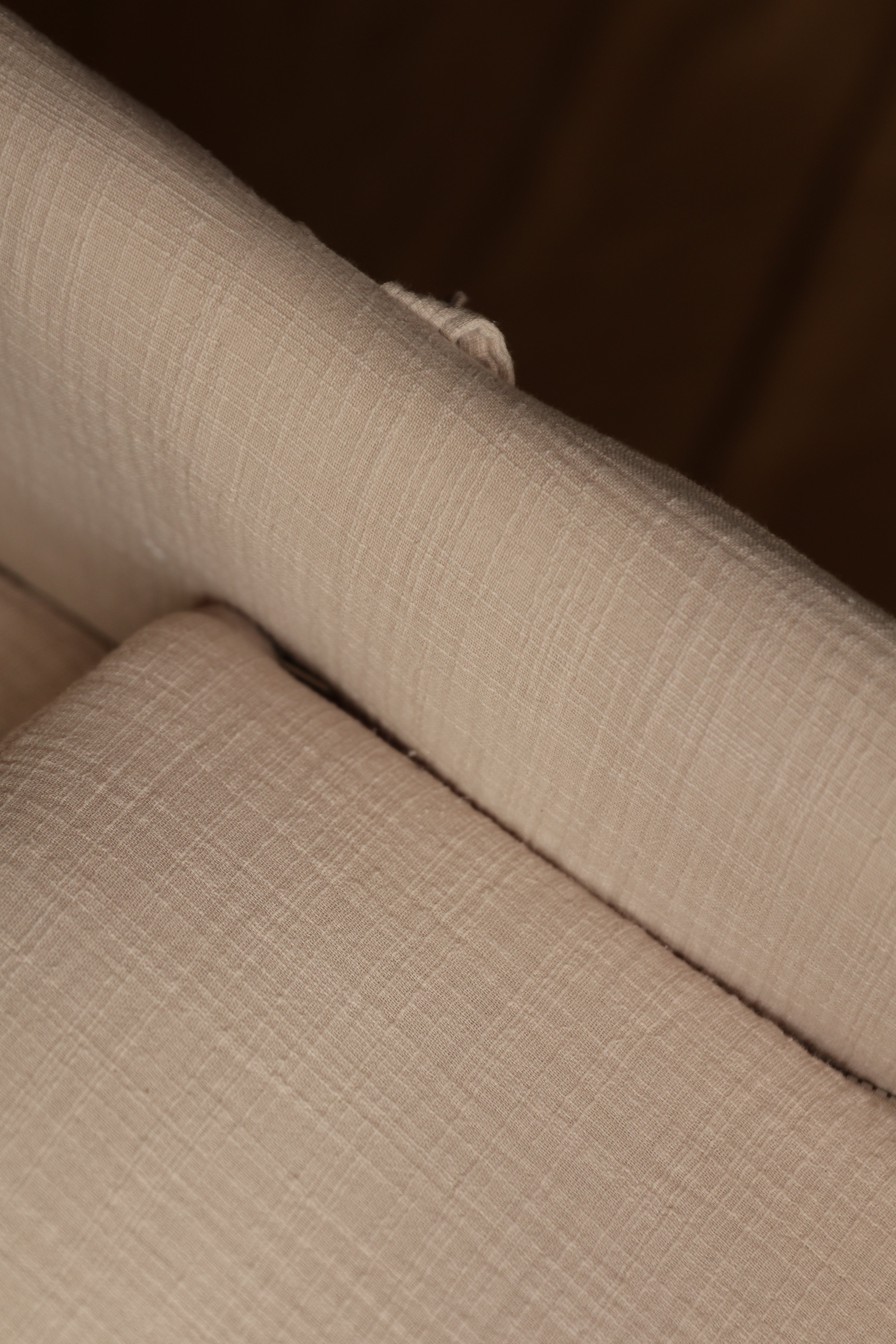 Vestidura Cochecito Gasa Rústica Arena + Gasa Cruda Reversible