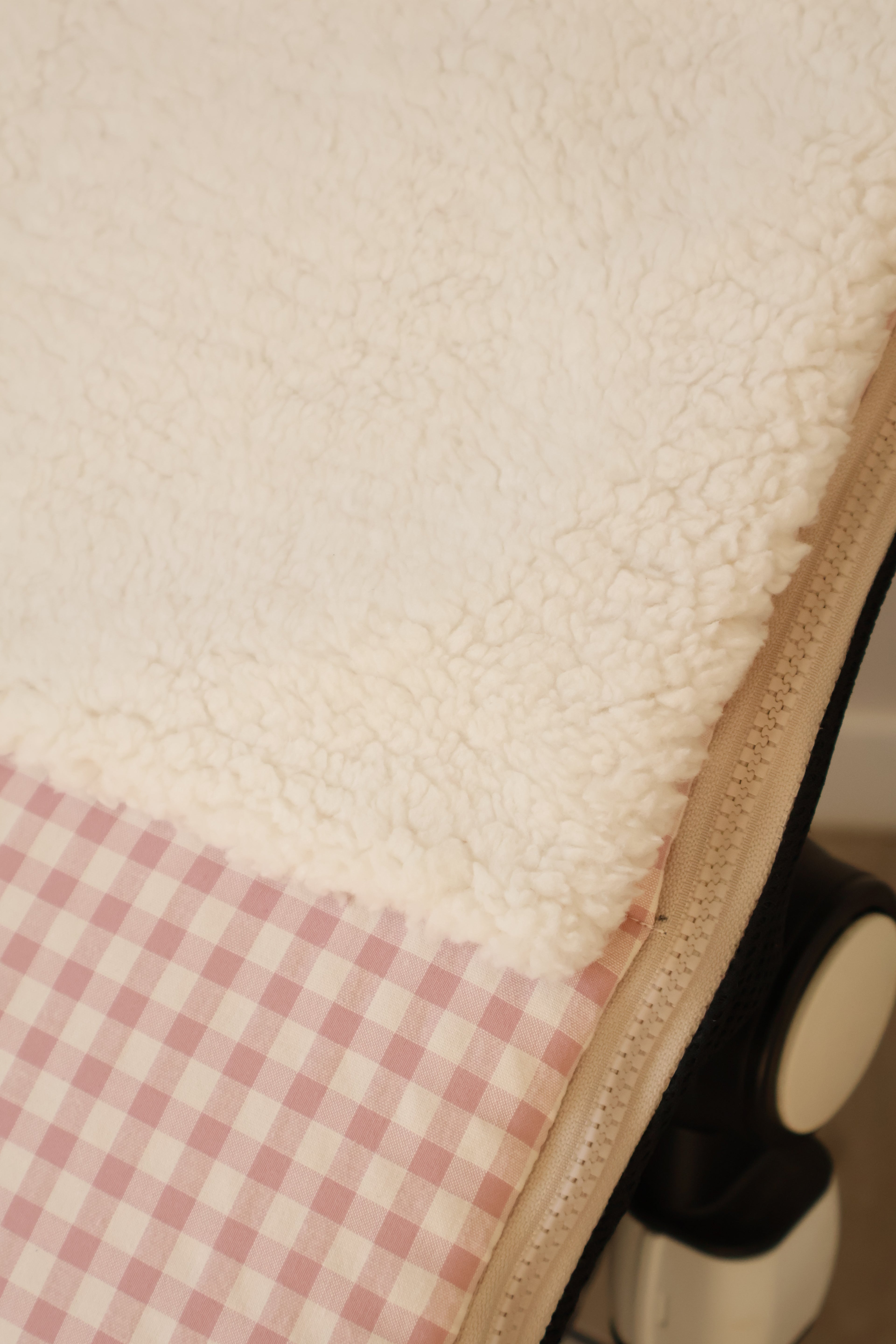 Sac de siège de poussette rose Vichy