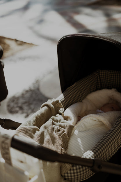 Vestidura Cochecito Vichy Militar + Gasa Cruda Reversible