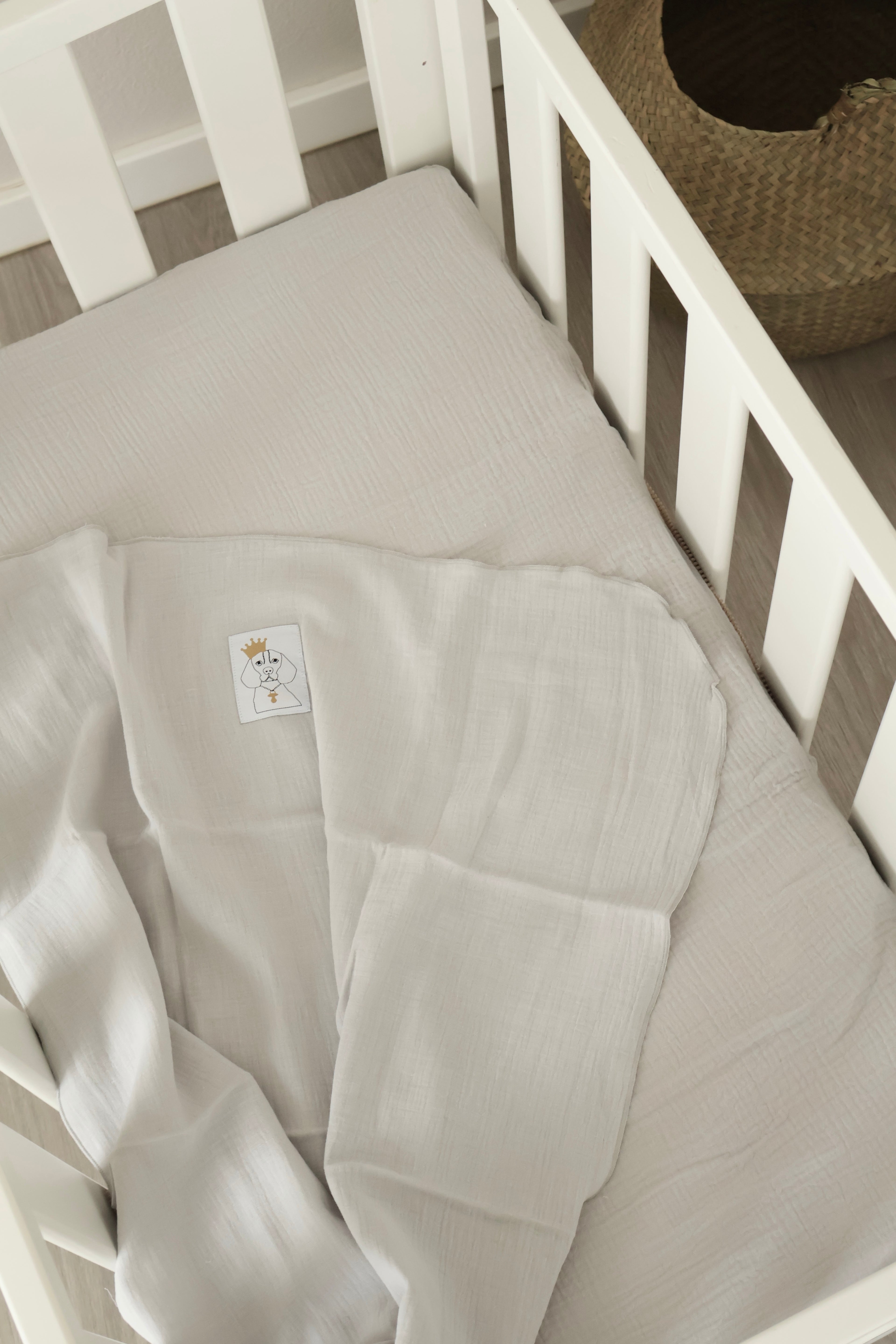 Muselina Gasa Gris Humo Algodón Orgánico