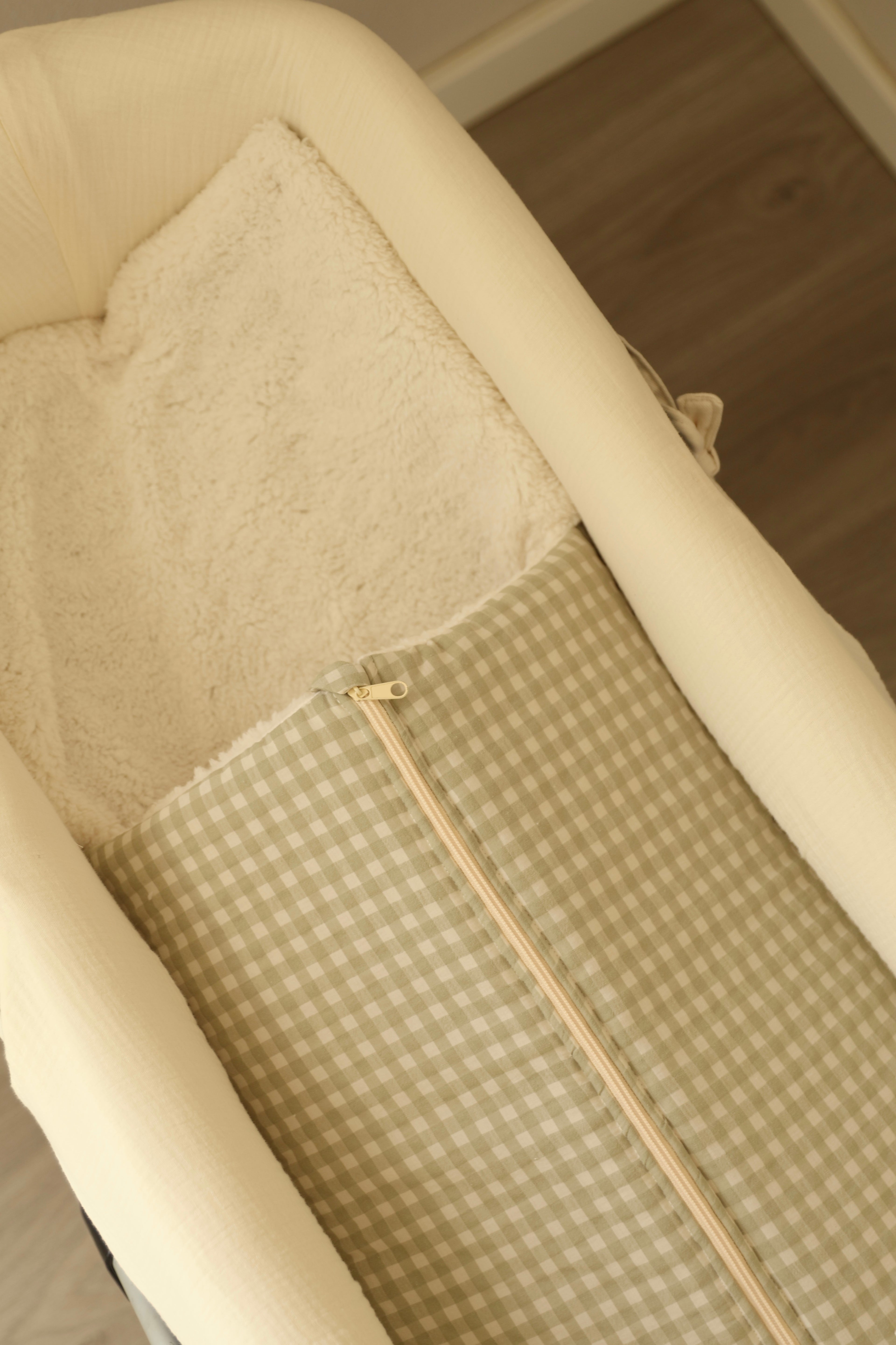 Saco Capazo Vichy Matcha + Borreguito