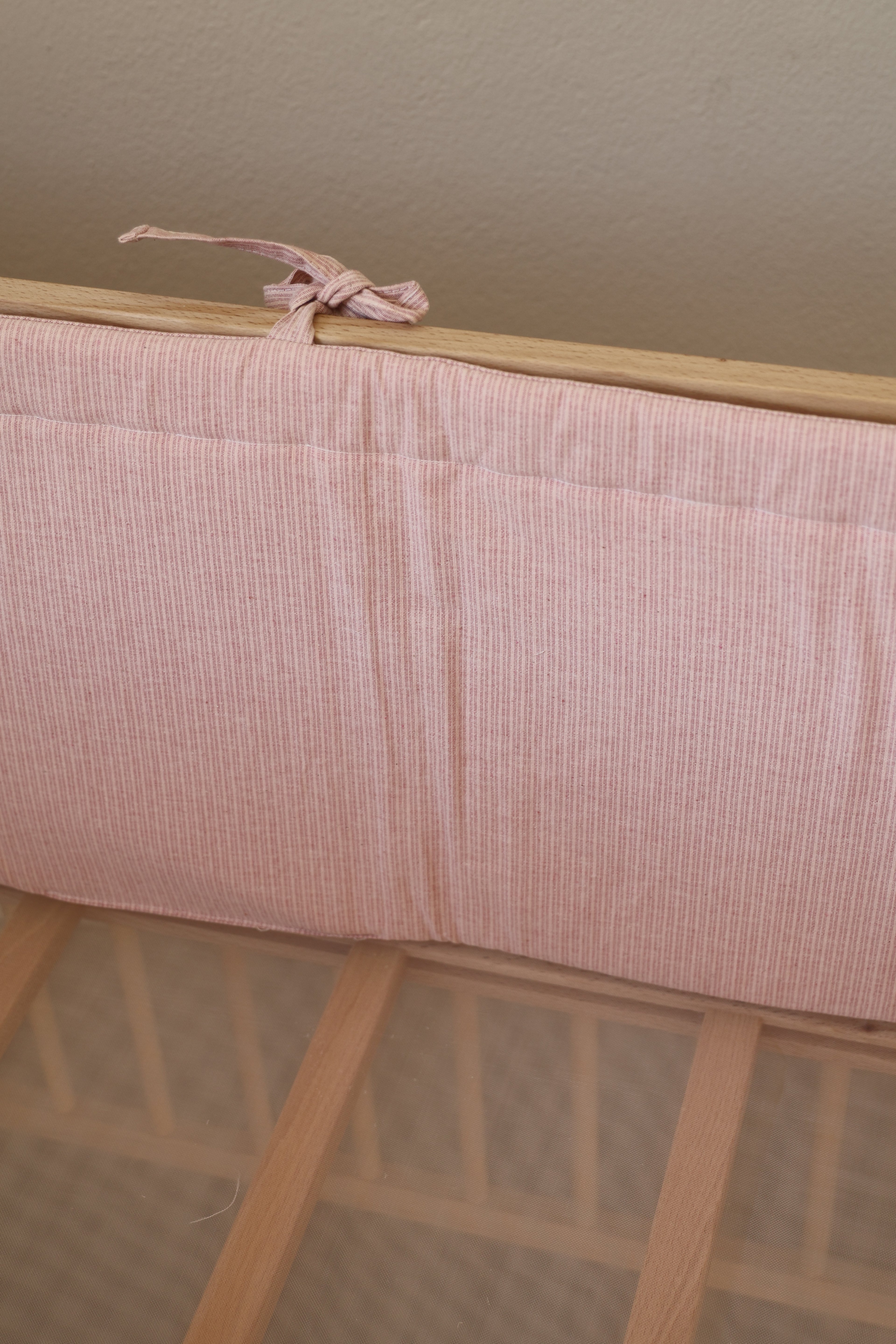 Protector Cuna Mini Stripe Rosa 60x120