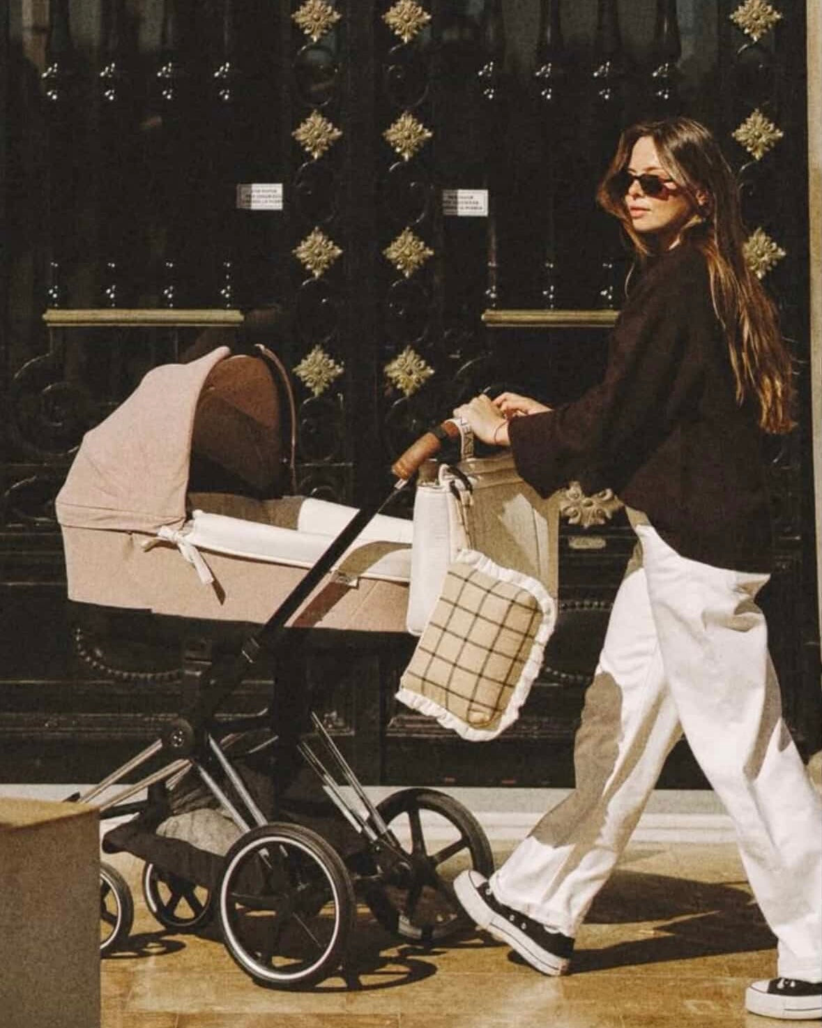 Neceser Volante Cuadro Ocre + Gasa Cruda