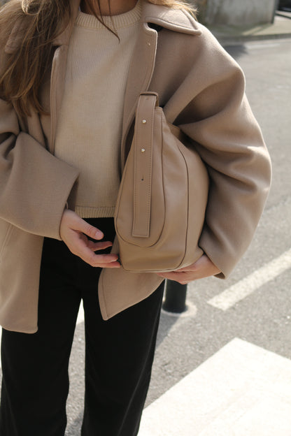 Bolso Piel con Piel Taupe