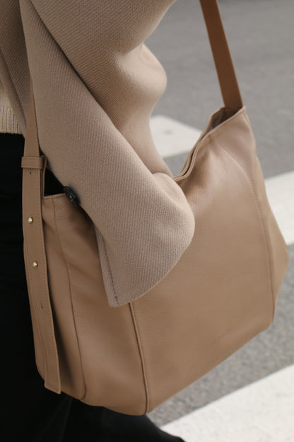 Bolso Piel con Piel Taupe