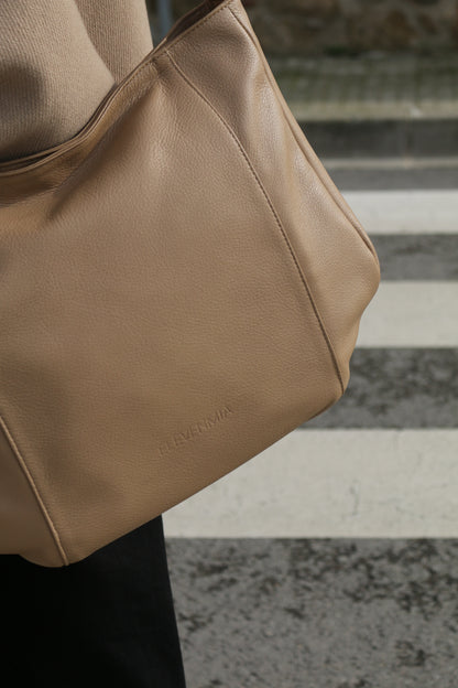 Bolso Piel con Piel Taupe