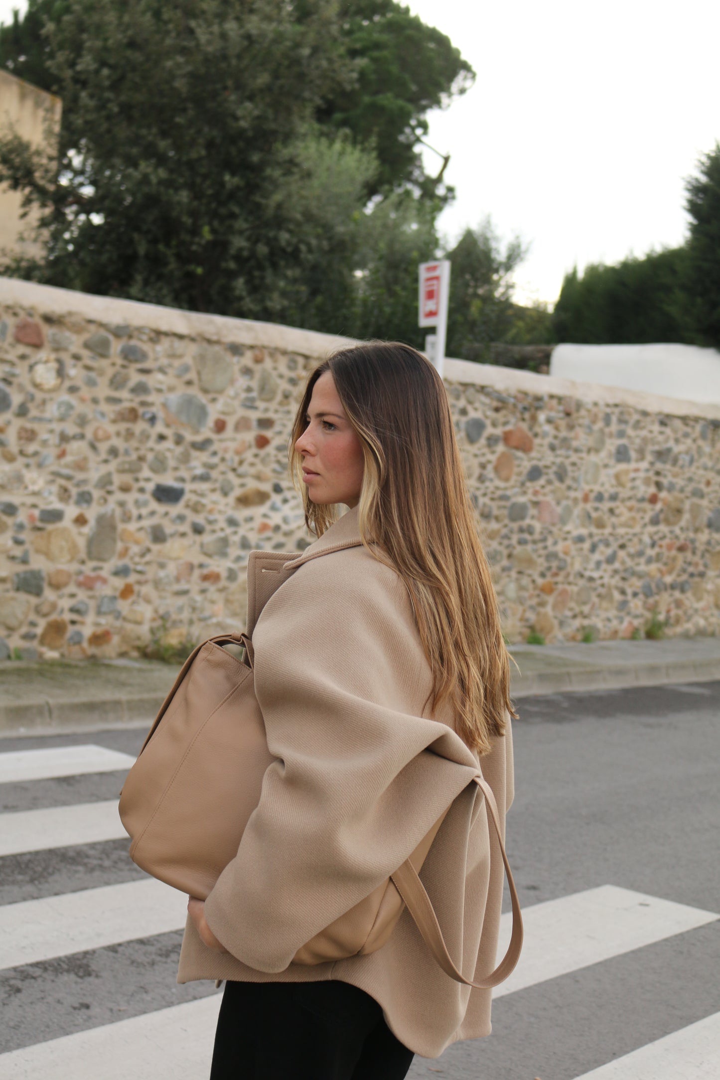 Bolso Piel con Piel Taupe