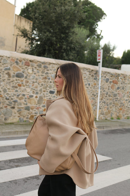 Bolso Piel con Piel Taupe