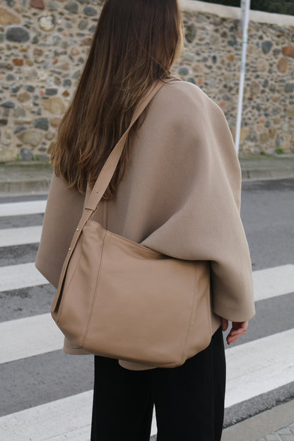 Bolso Piel con Piel Taupe