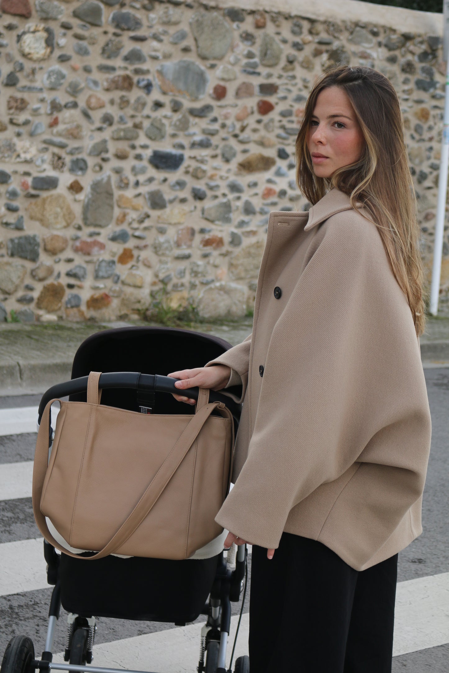 Bolso Piel con Piel Taupe