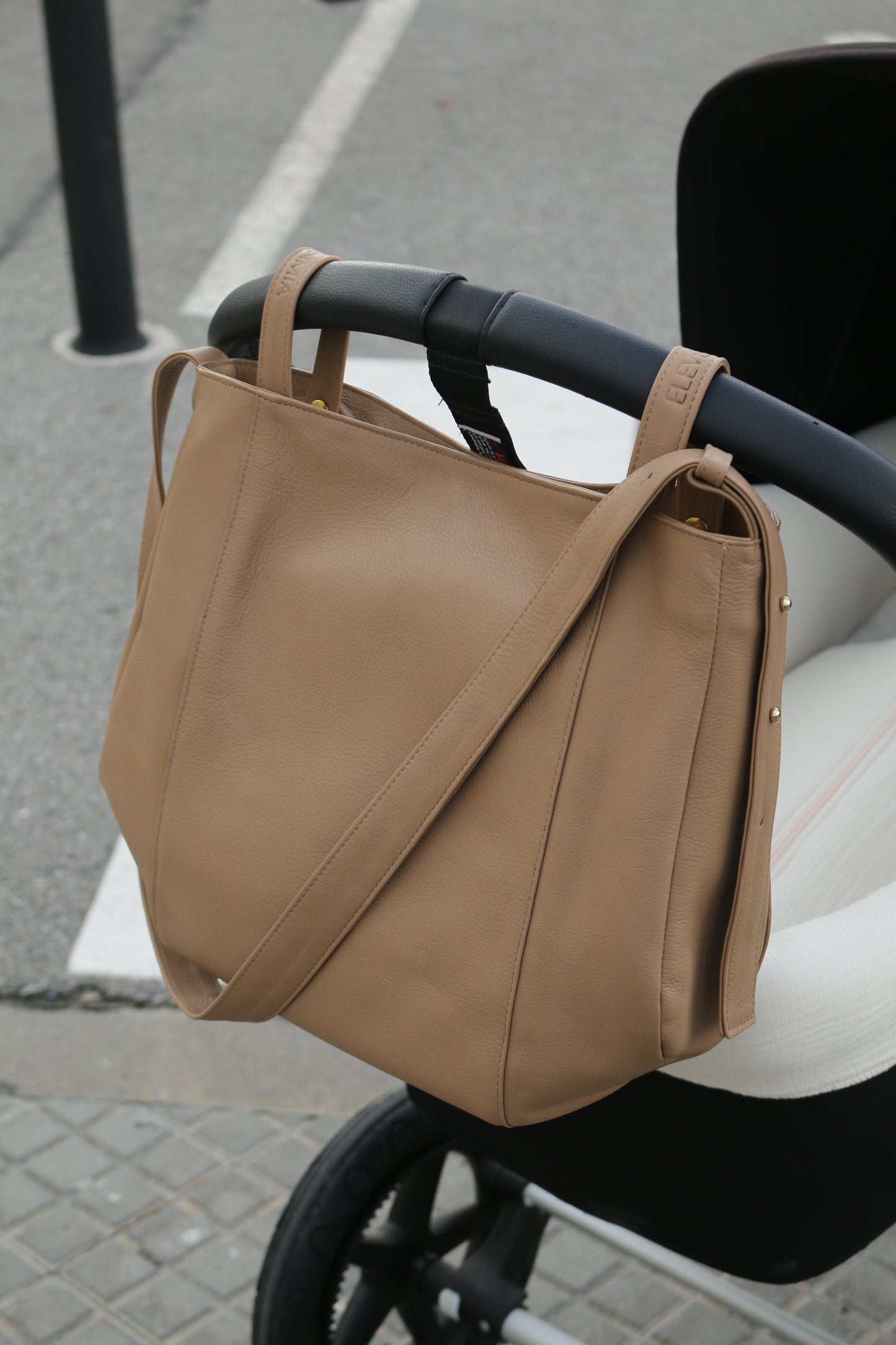 Bolso Piel con Piel Taupe