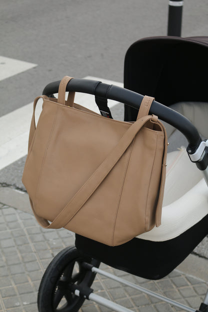 Bolso Piel con Piel Taupe