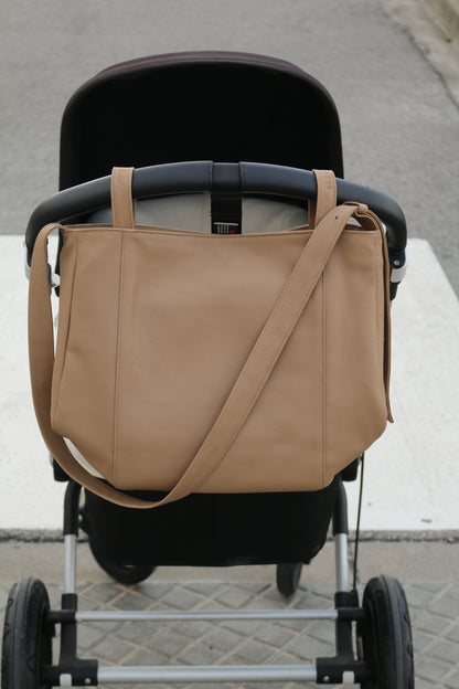 Bolso Piel con Piel Taupe