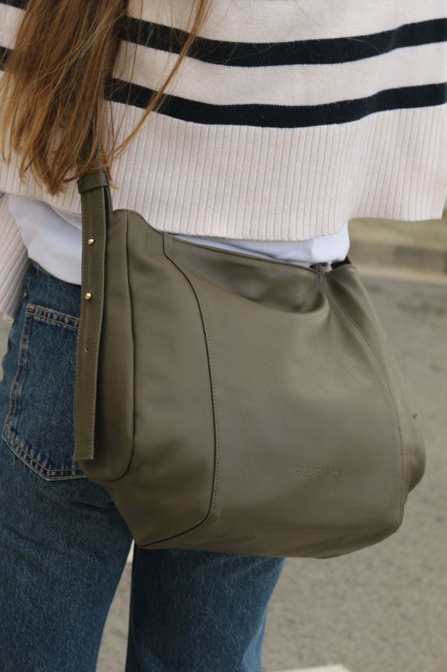 Bolso Piel con Piel Verde