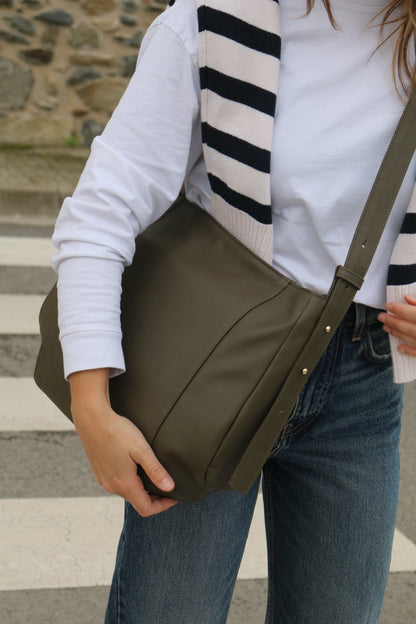 Bolso Piel con Piel Verde