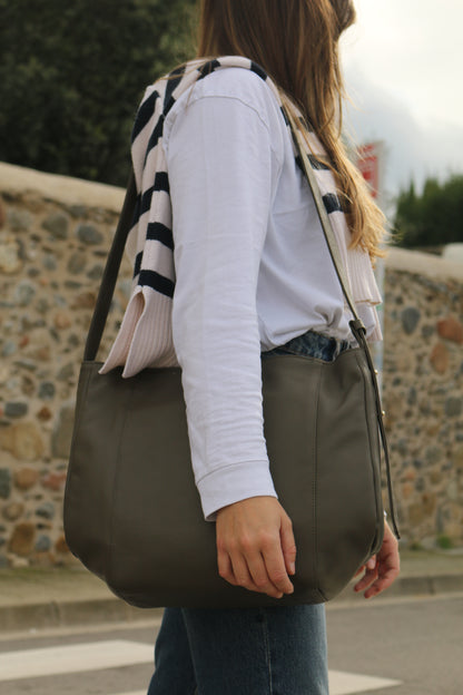 Bolso Piel con Piel Verde