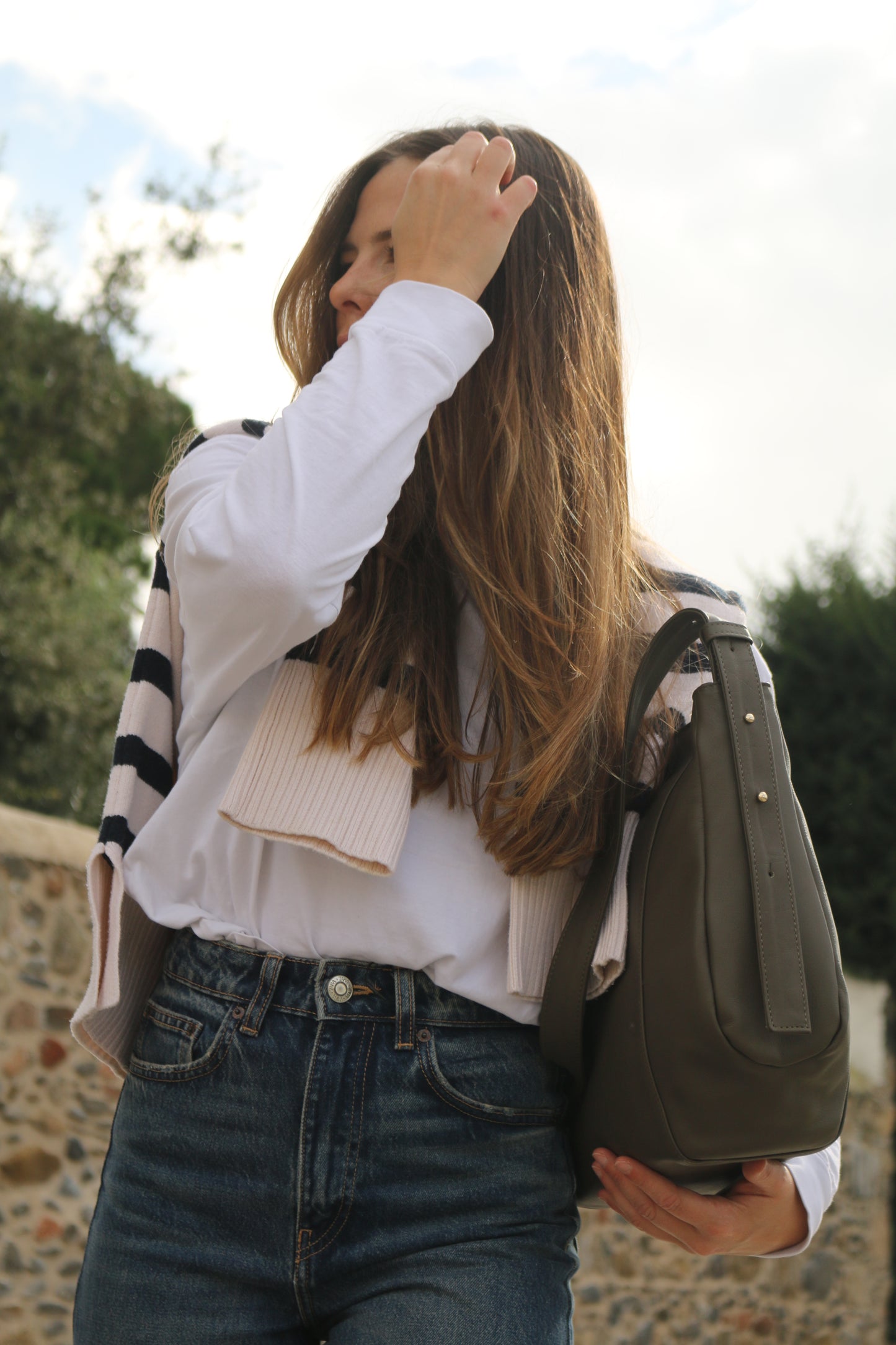 Bolso Piel con Piel Verde