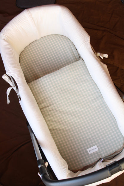 Carrycot Cover Beige Muslin + Beige Muslin