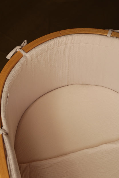 Beige Muslin Stokke Crib Protector