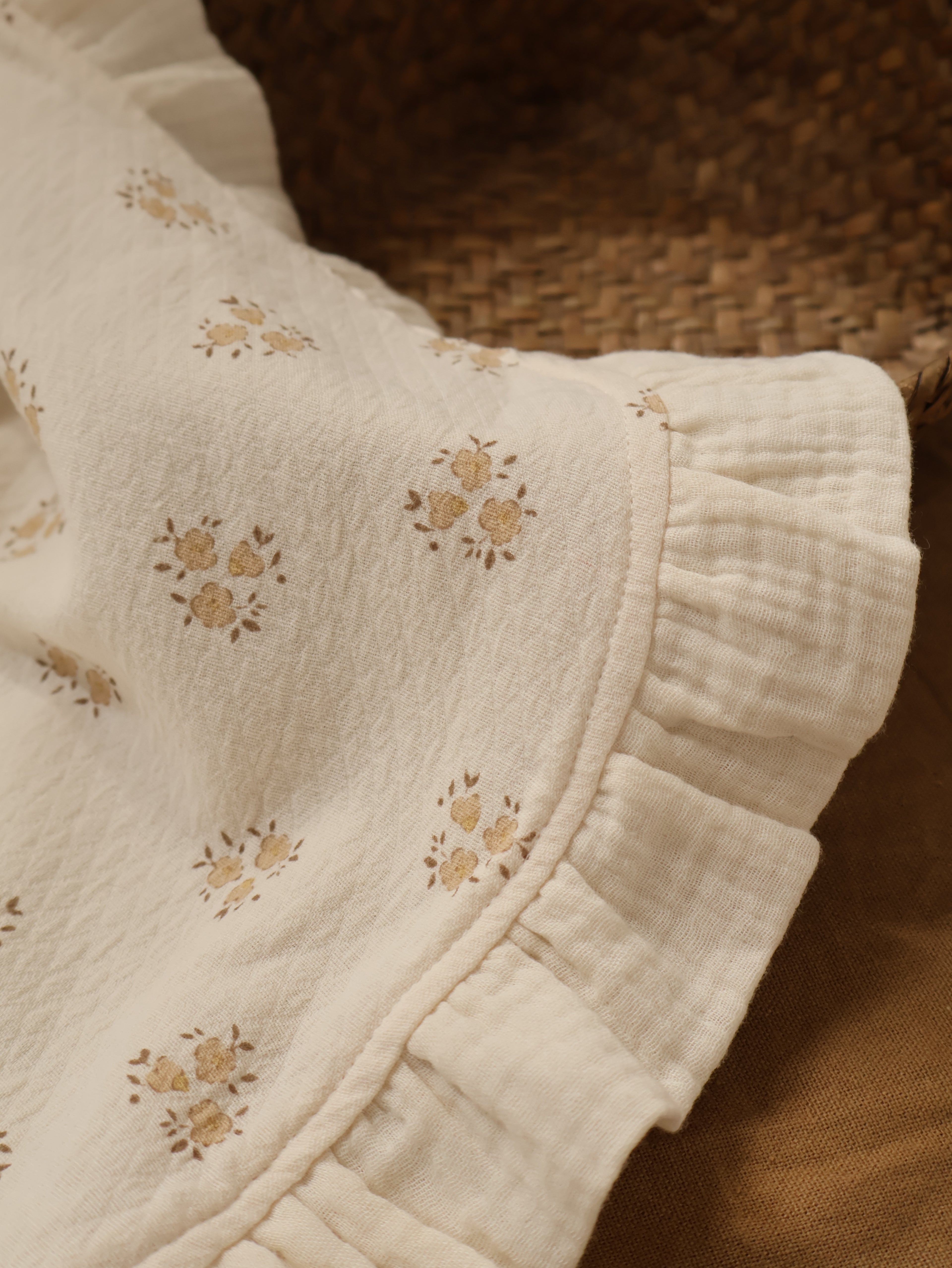 Arrullo manta de bebé Inti estampado y gasa cruda 100% algodón orgánico