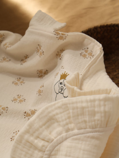 Arrullo manta de bebé Inti estampado y gasa cruda 100% algodón orgánico