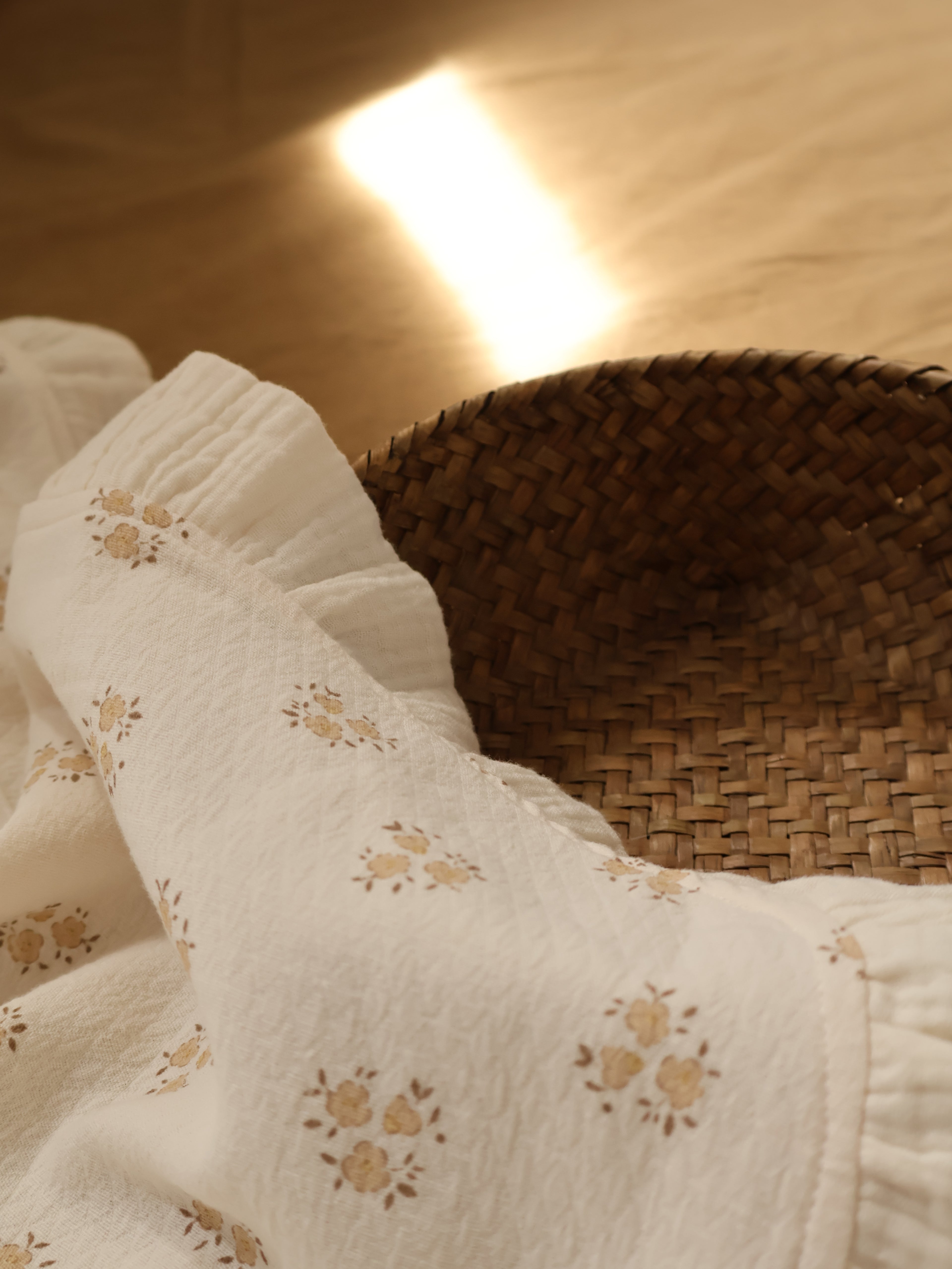 Arrullo manta de bebé Inti estampado y gasa cruda 100% algodón orgánico