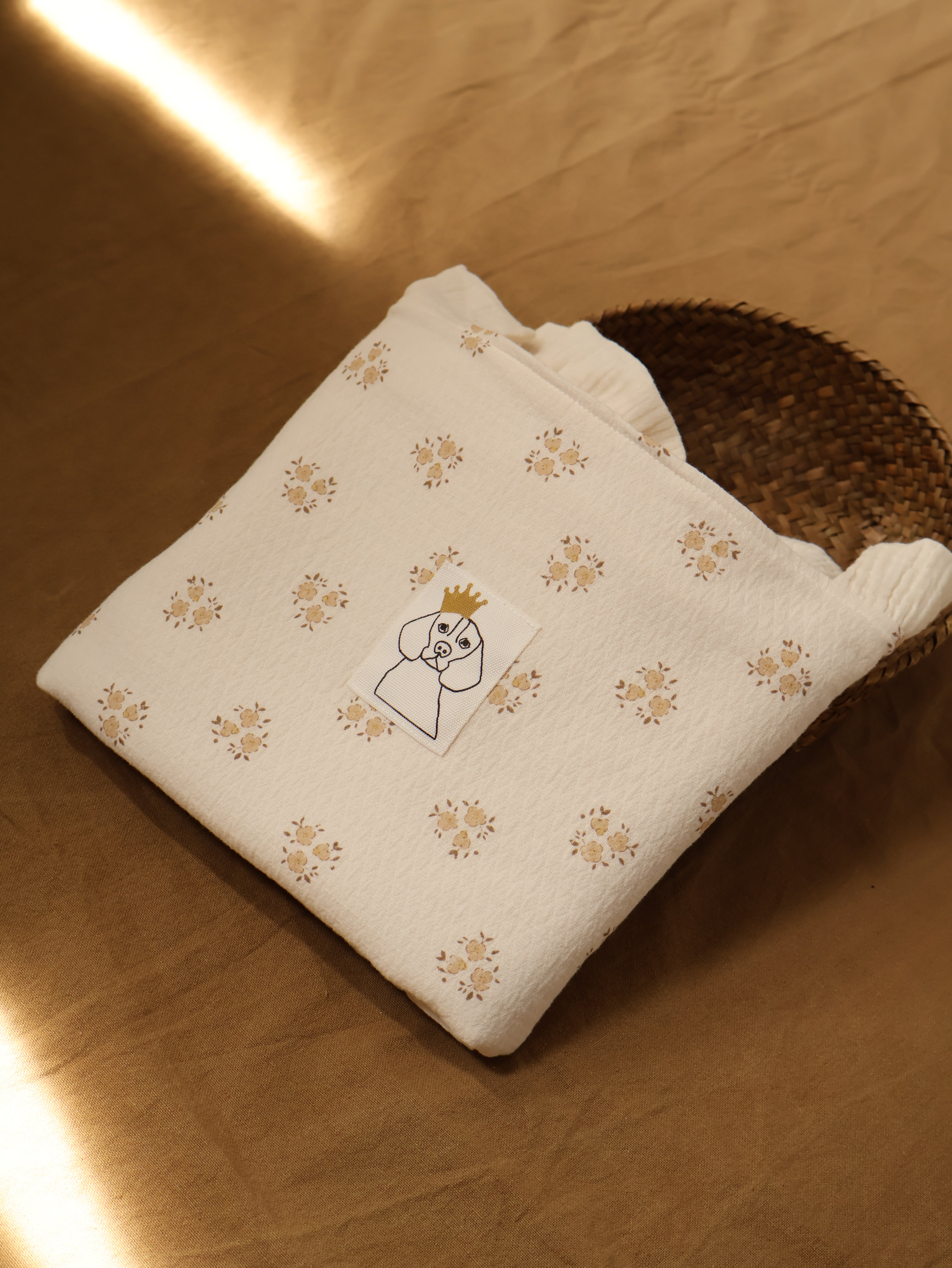 Arrullo manta de bebé Inti estampado y gasa cruda 100% algodón orgánico