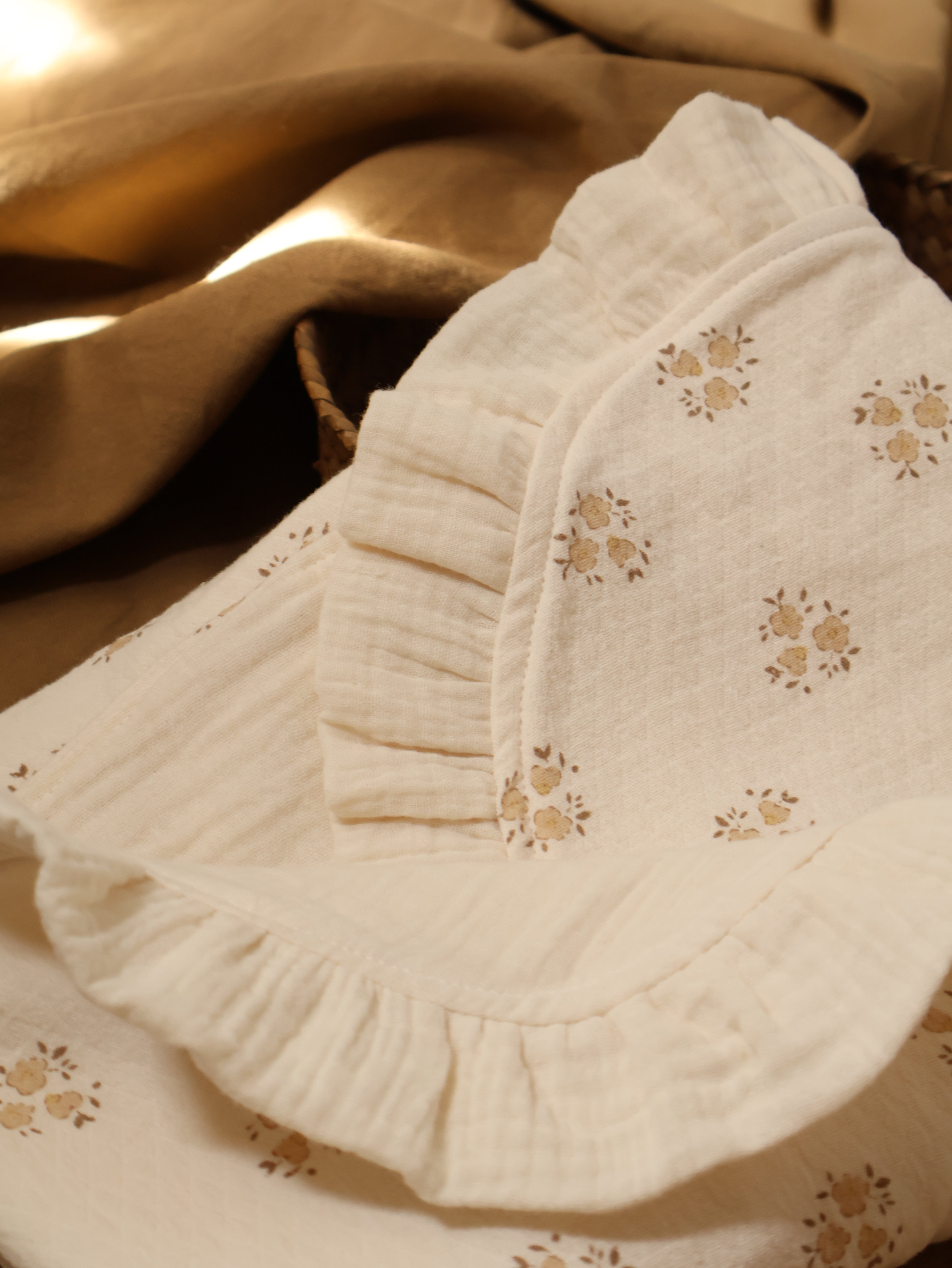 Arrullo manta de bebé Inti estampado y gasa cruda 100% algodón orgánico