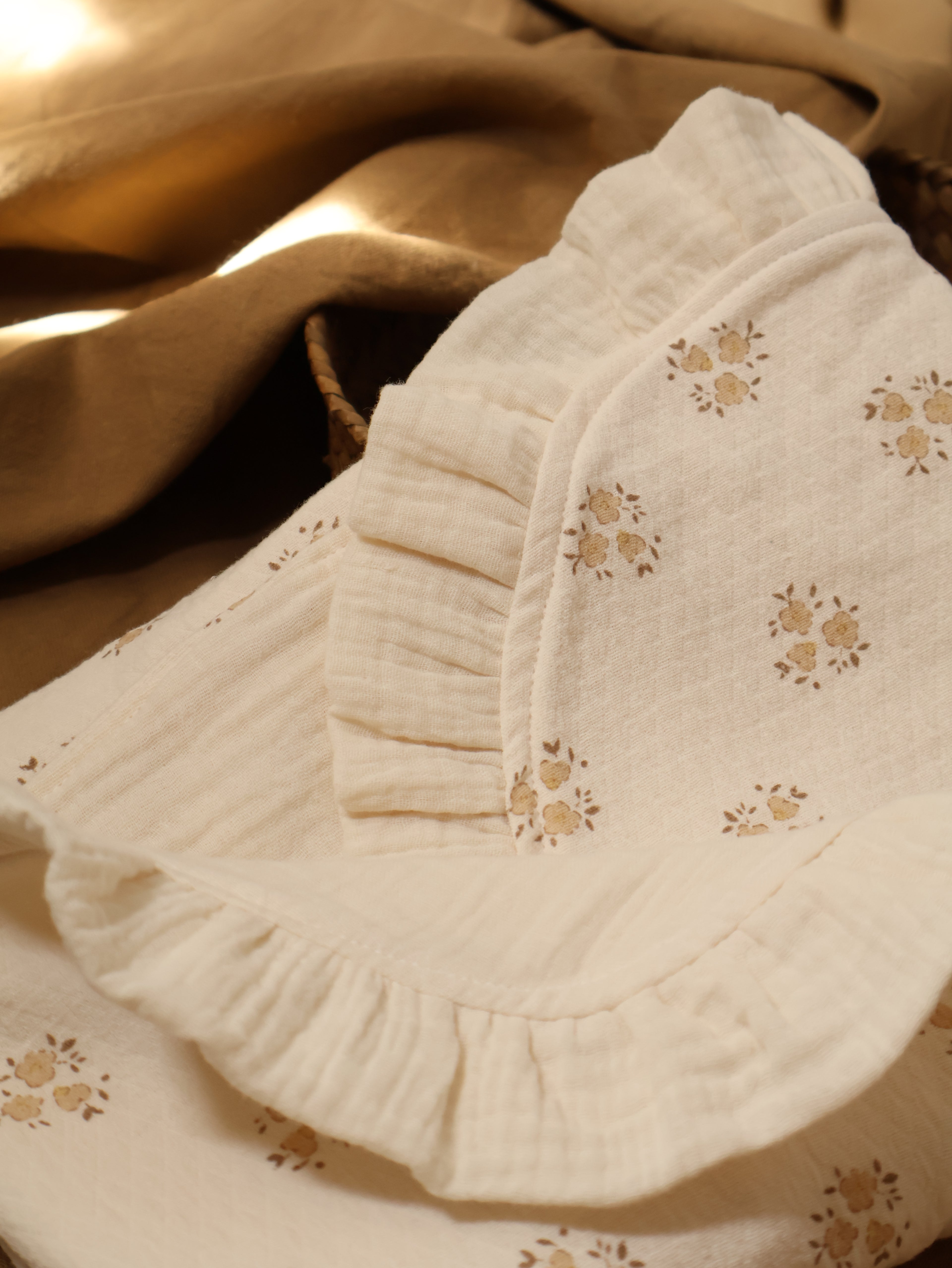 Arrullo manta de bebé Inti estampado y gasa cruda 100% algodón orgánico