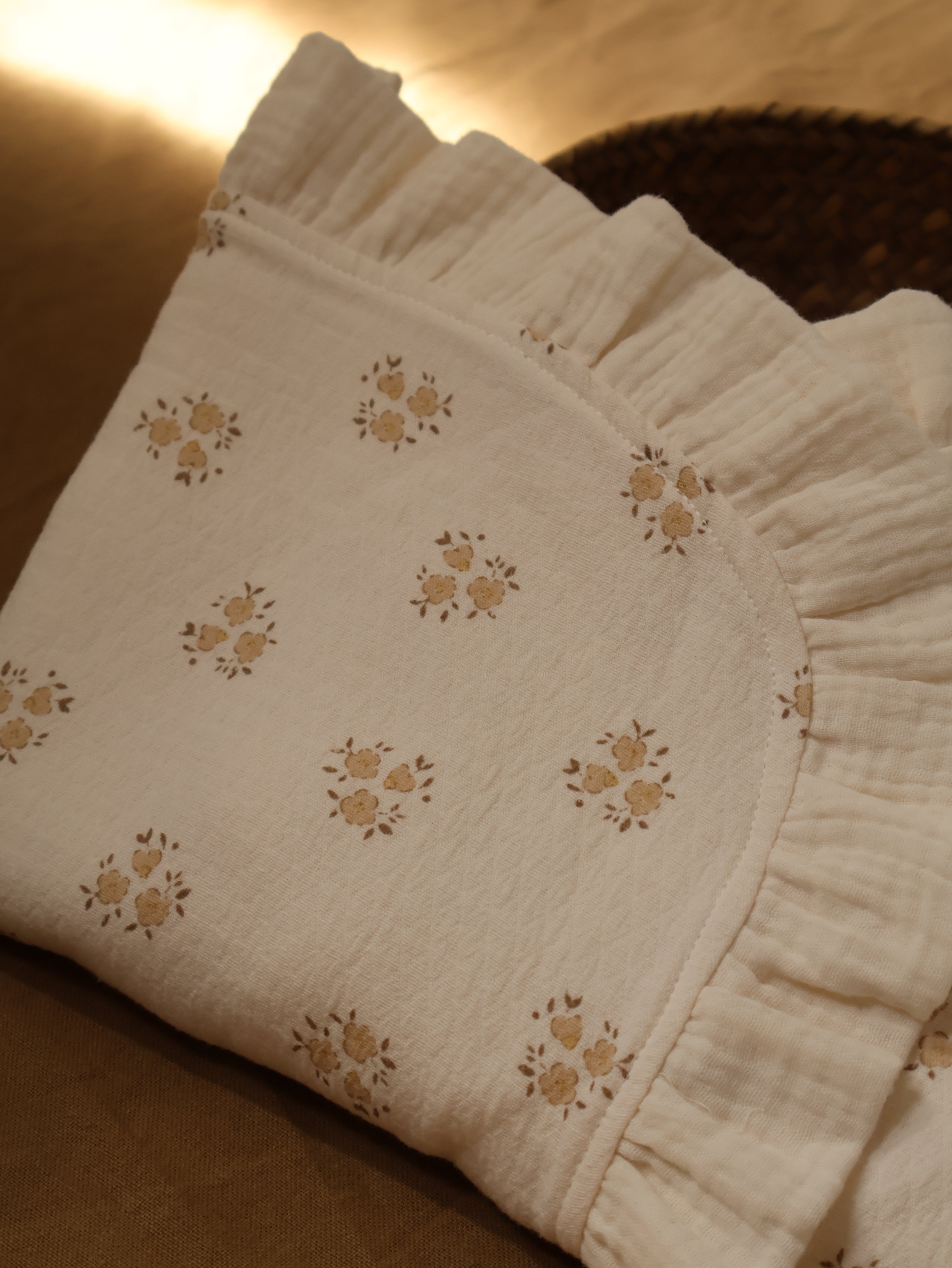 Arrullo manta de bebé Inti estampado y gasa cruda 100% algodón orgánico