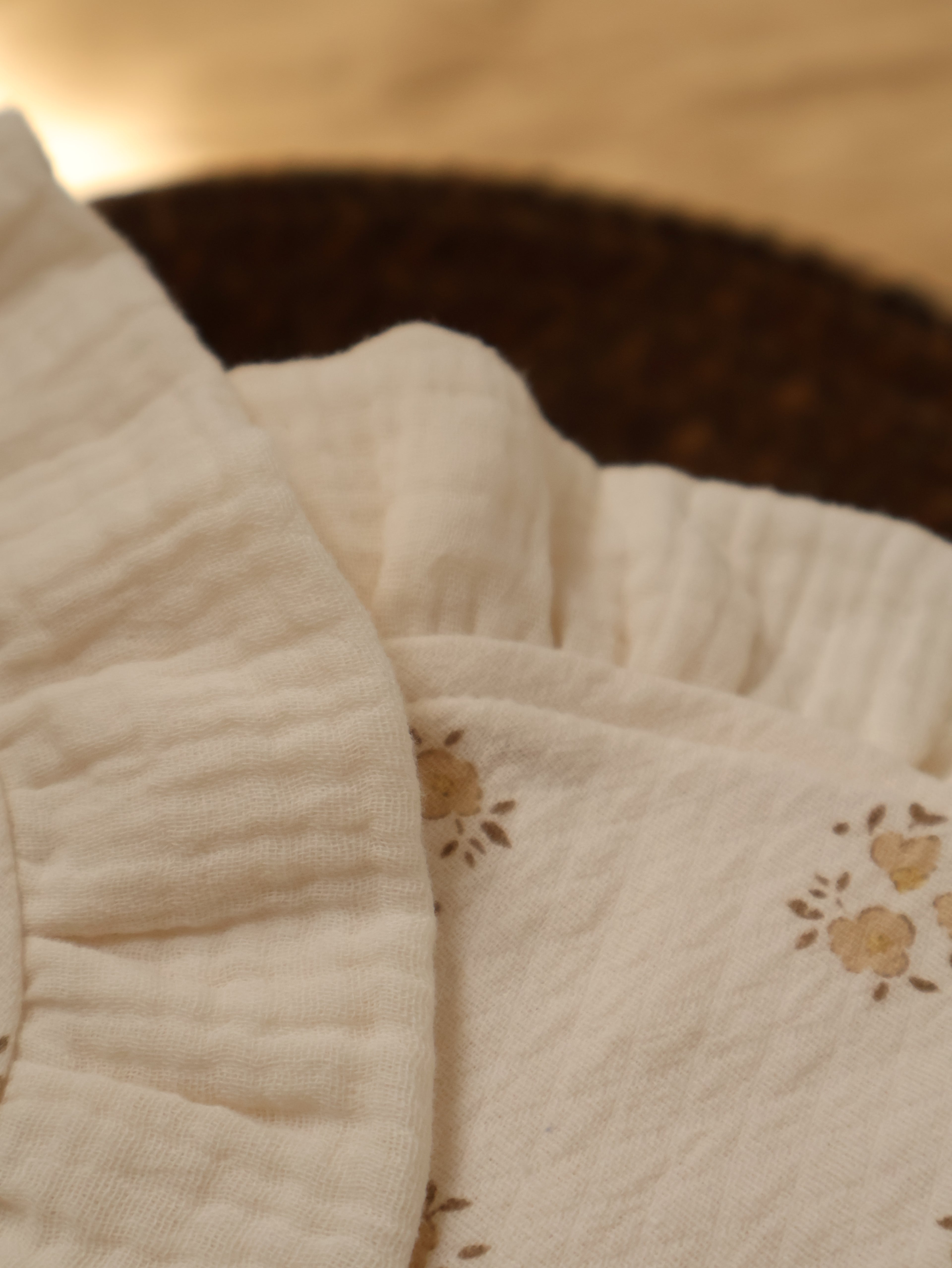 ZOOM 3 Arrullo manta de bebé Inti estampado y gasa cruda 100% algodón orgánico