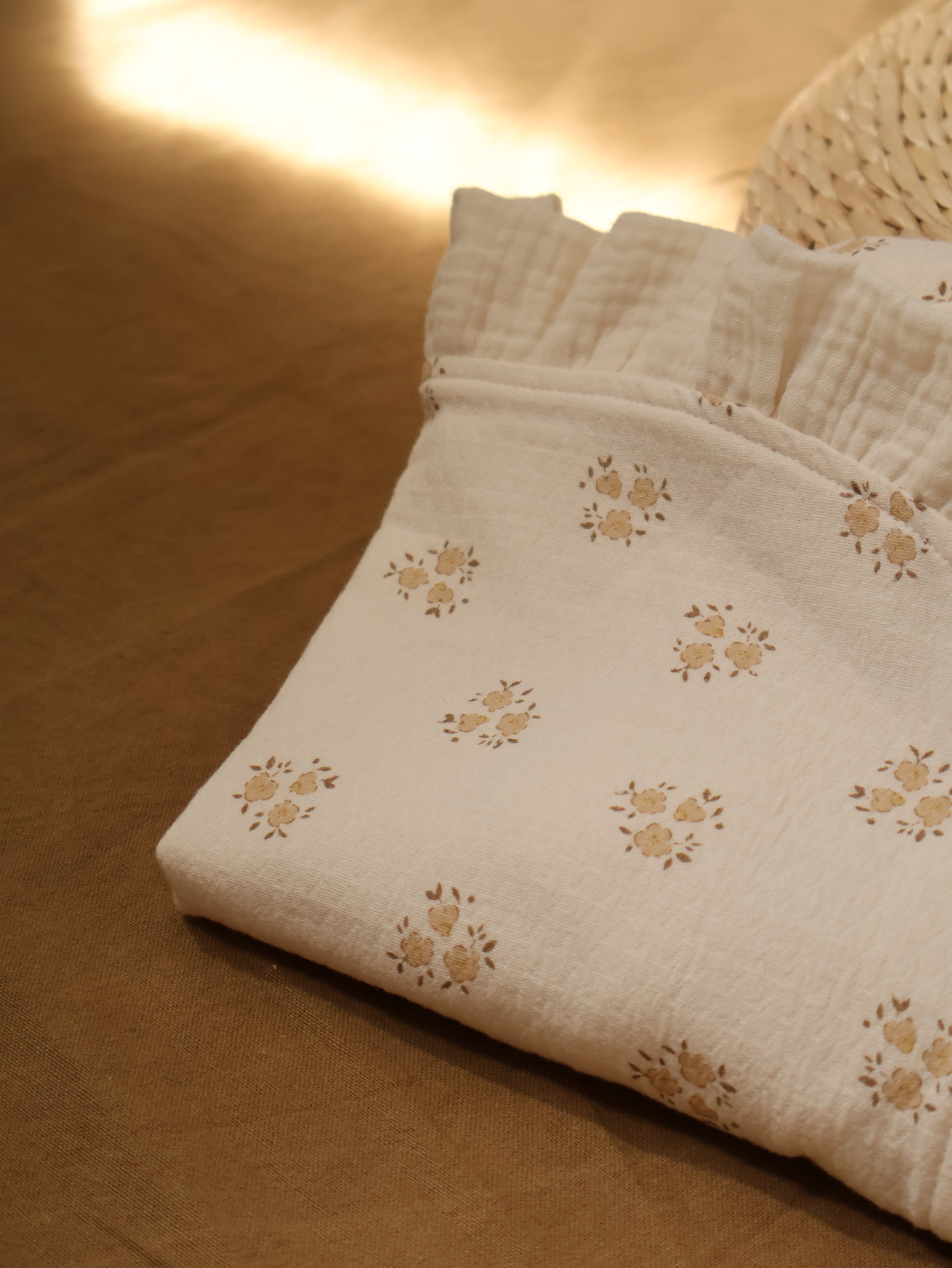 Arrullo manta de bebé Inti estampado y gasa cruda 100% algodón orgánico