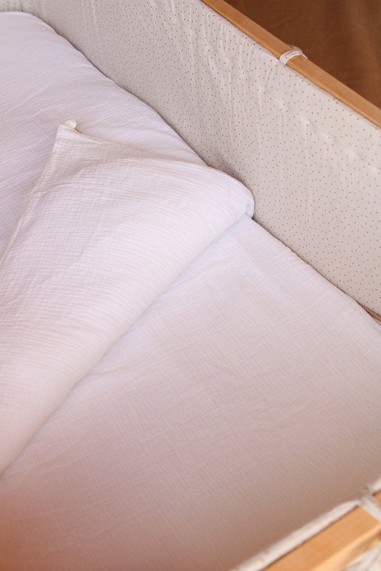 Drap-housse pour berceau 60x120 gaze blanche