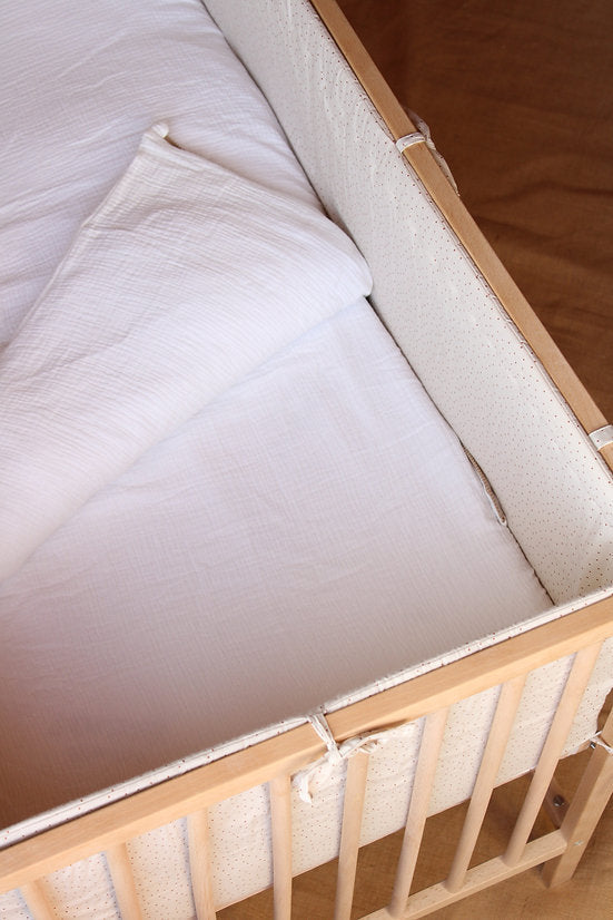 Drap-housse pour berceau 60x120 gaze blanche