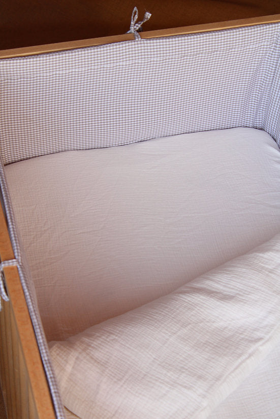 Drap-housse pour berceau 60x120 gaze blanche