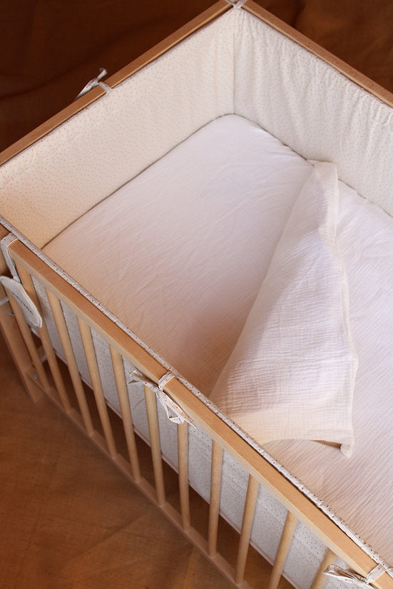 Drap-housse pour berceau 60x120 gaze blanche