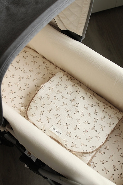 Carrycot Cover Beige Muslin + Beige Muslin